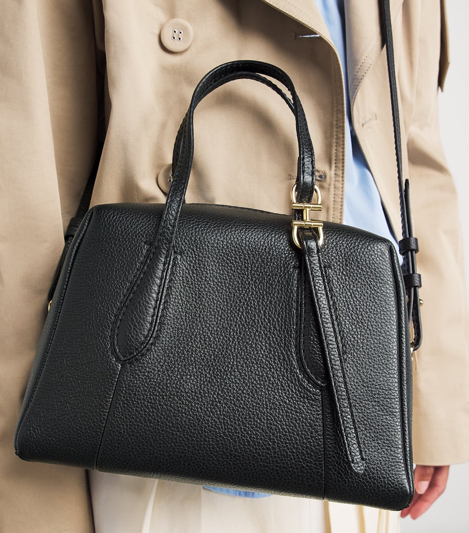 Harrods Small Leather Wren Shoulder Bag Black Image 2