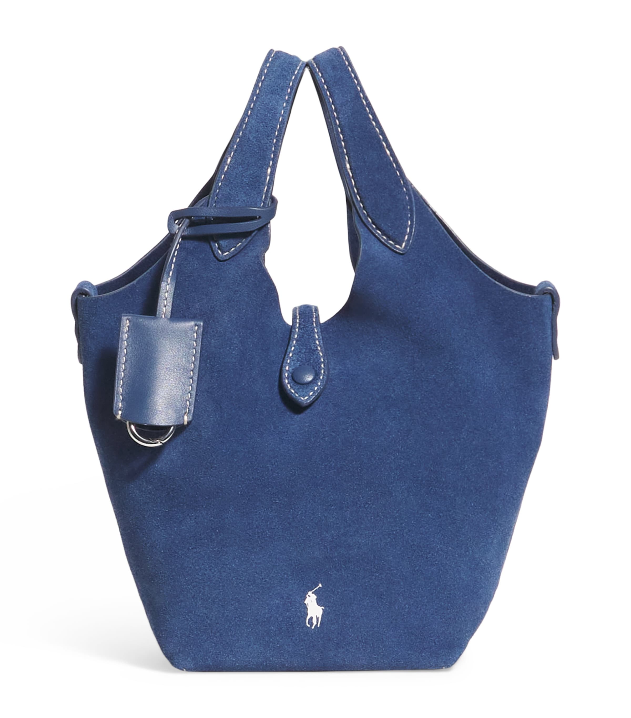 Polo Ralph Lauren Small Suede Polo Play Cross-body Bag In Blue