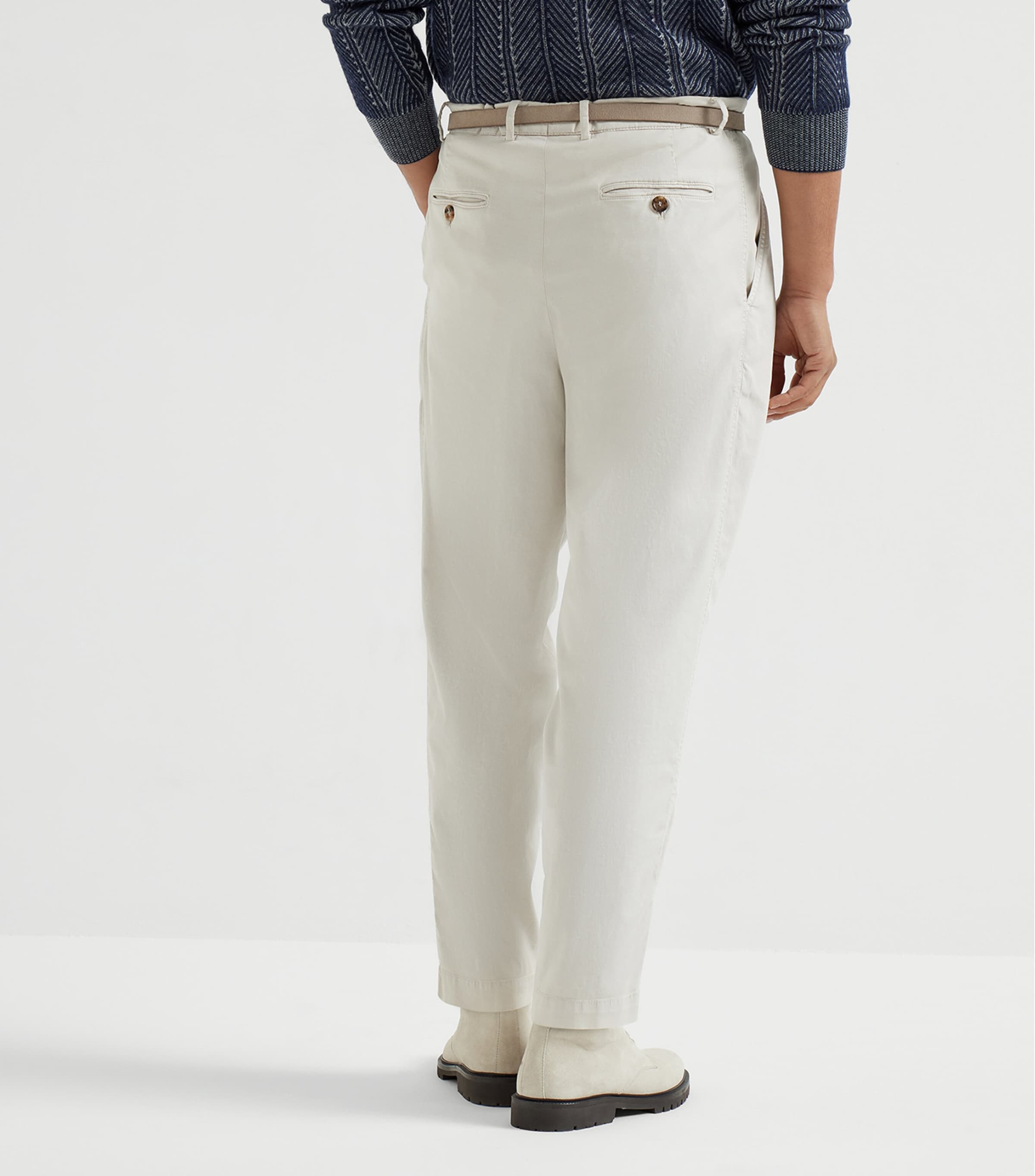 Stretch-Cotton Double-Pleated Trousers C6024 Image 4