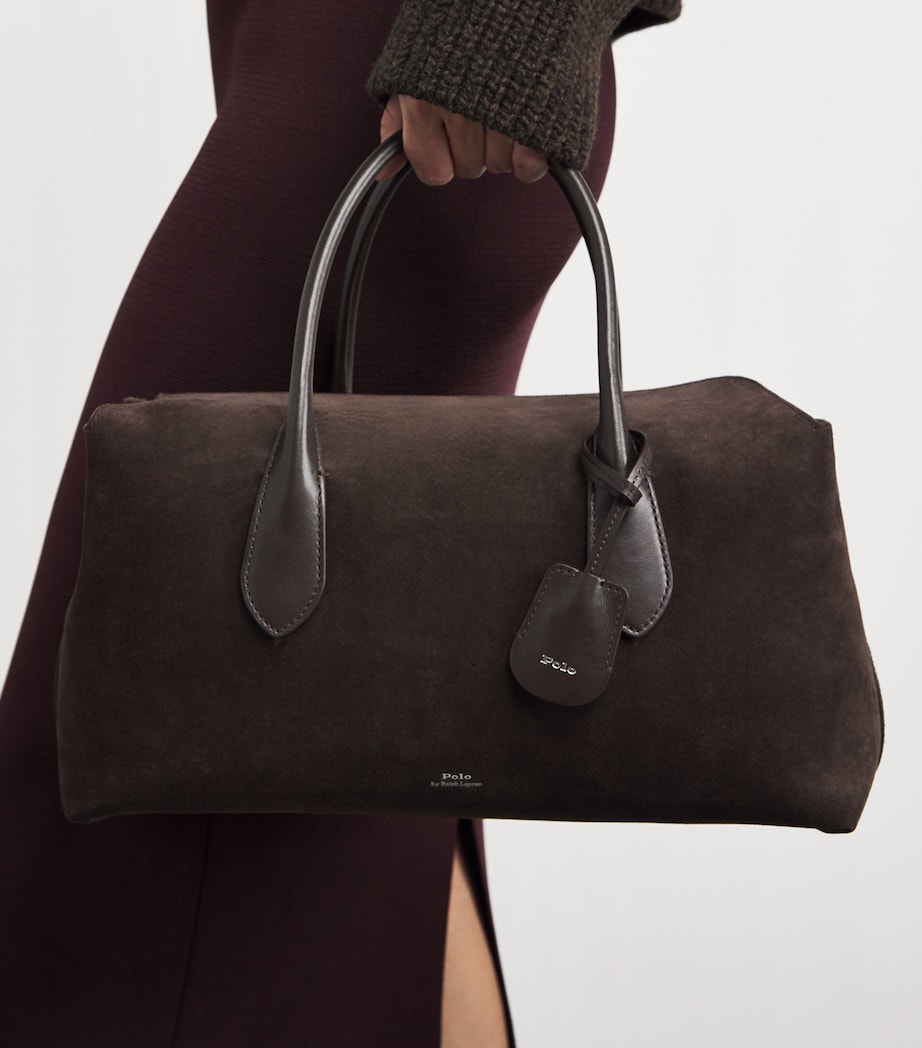 Suede Bellport Satchel Bag CHOCOLATE/TOBACCO Image 5