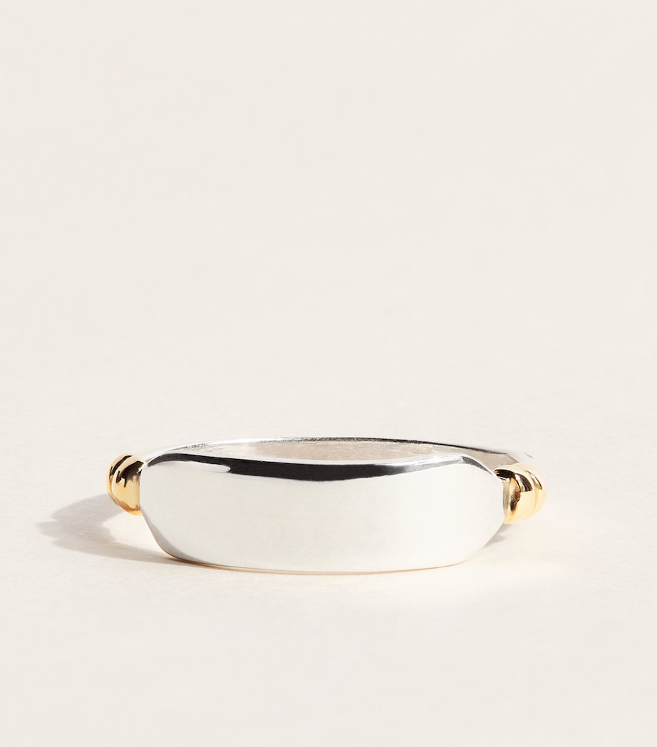 FYR Sterling Silver and Yellow Gold Slim Plate Ring Silver Image 1