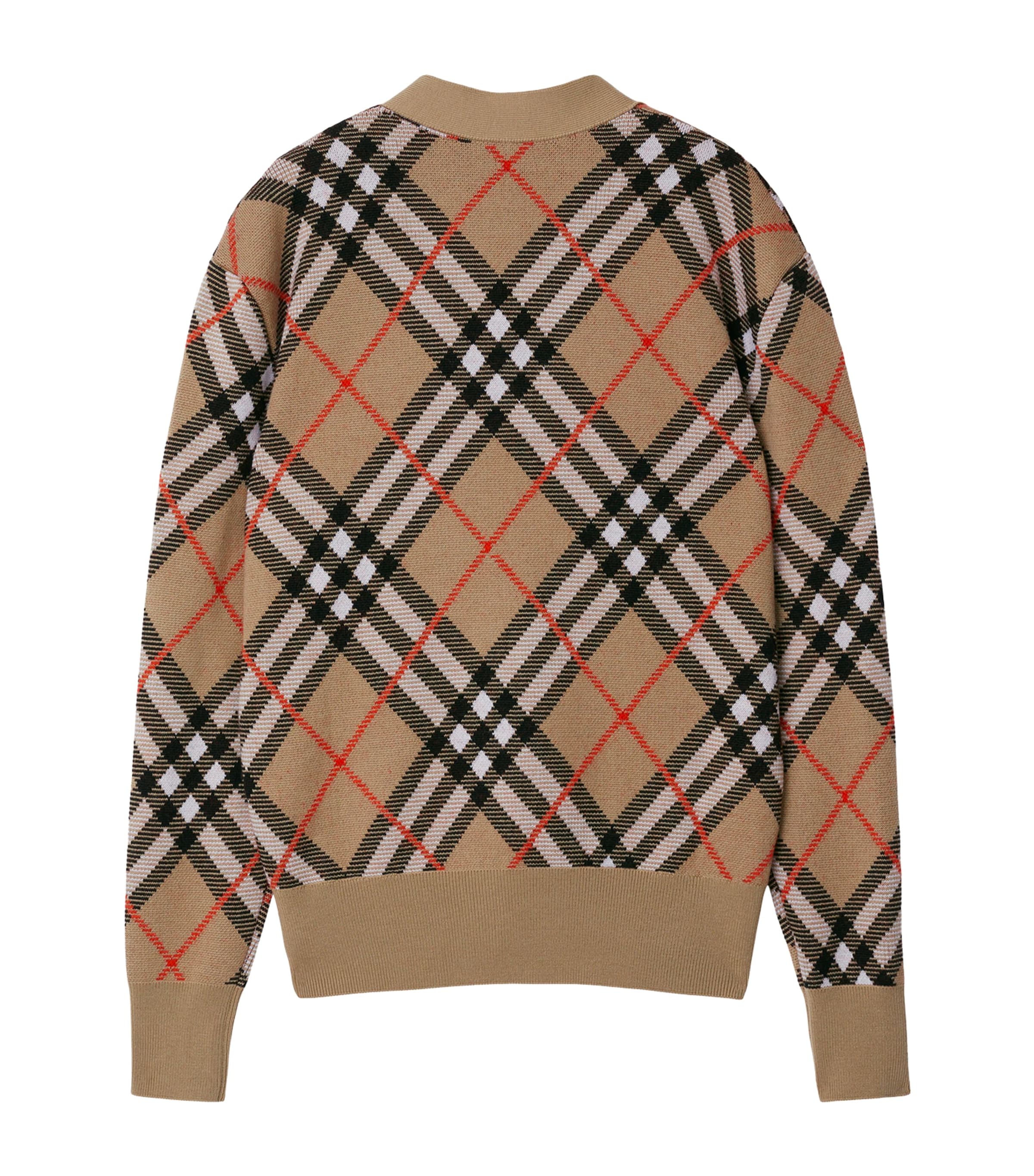 Wool-Mohair Check Cardigan SAND IP CHECK Image 5