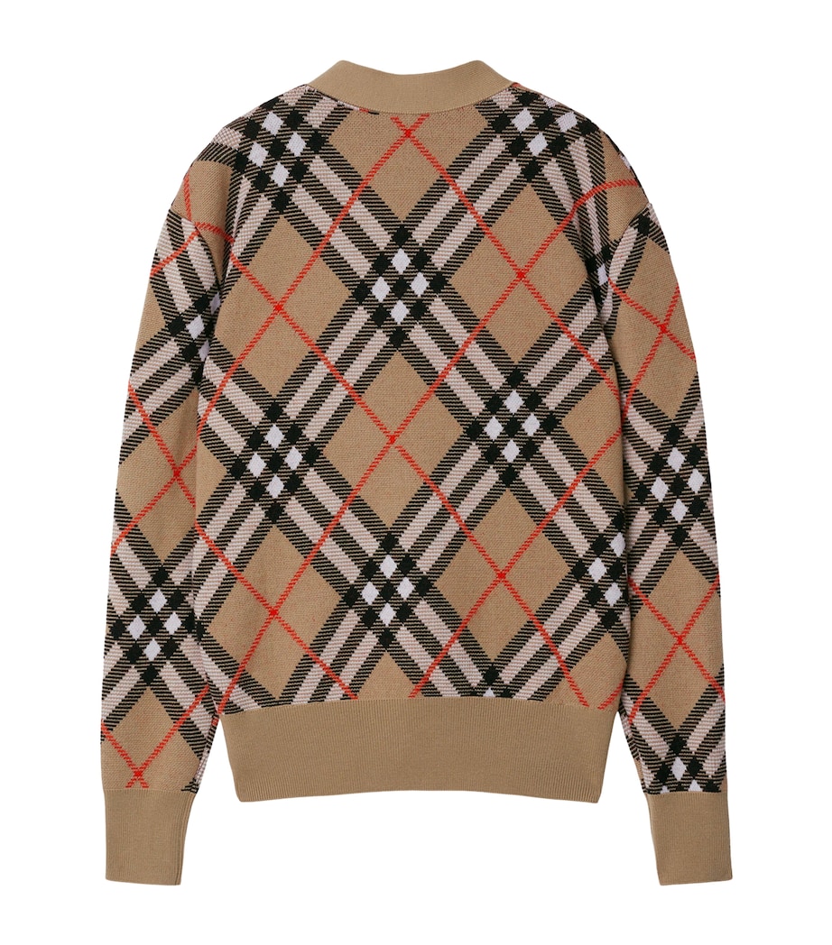 Wool-Mohair Check Cardigan SAND IP CHECK Image 5