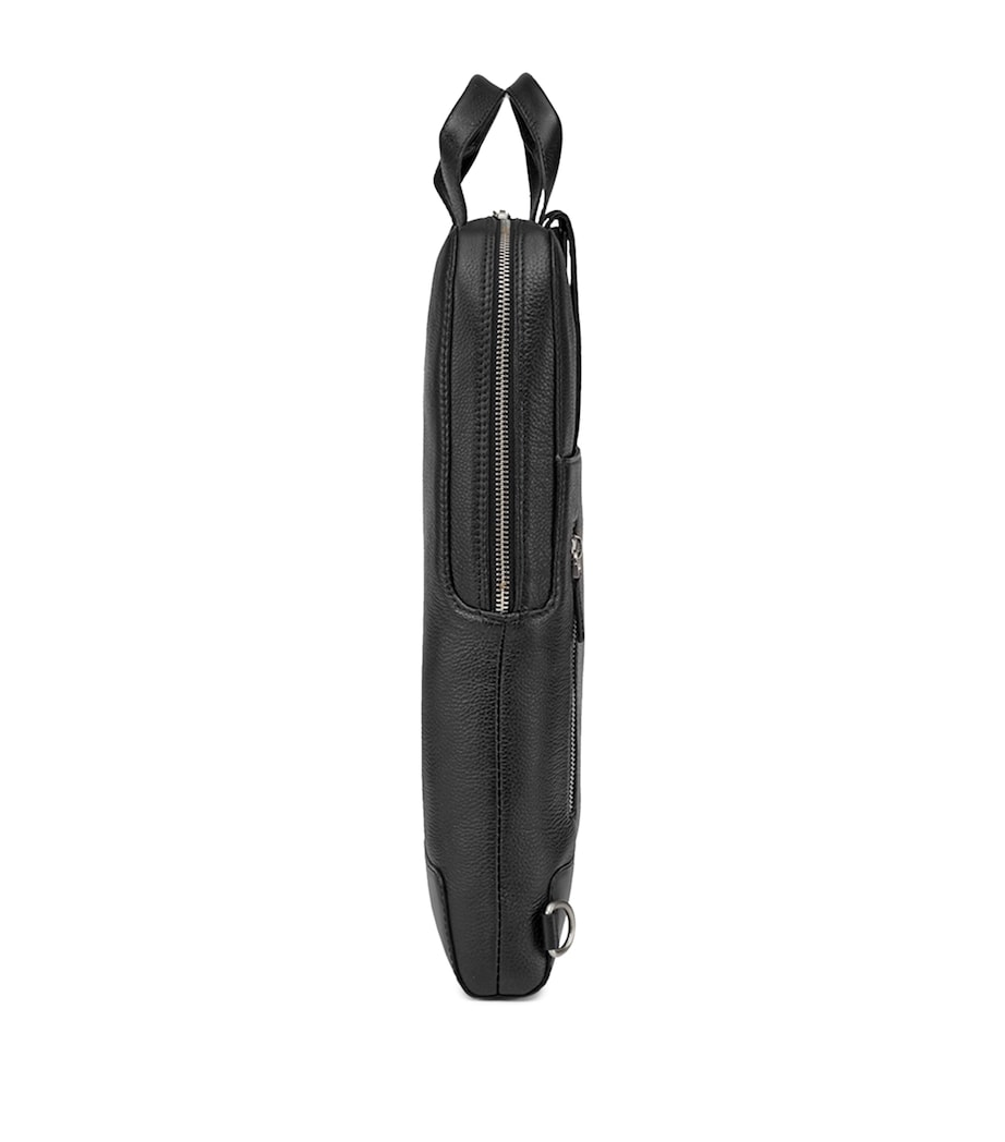 Leather Laptop Bag BLACK Image 2
