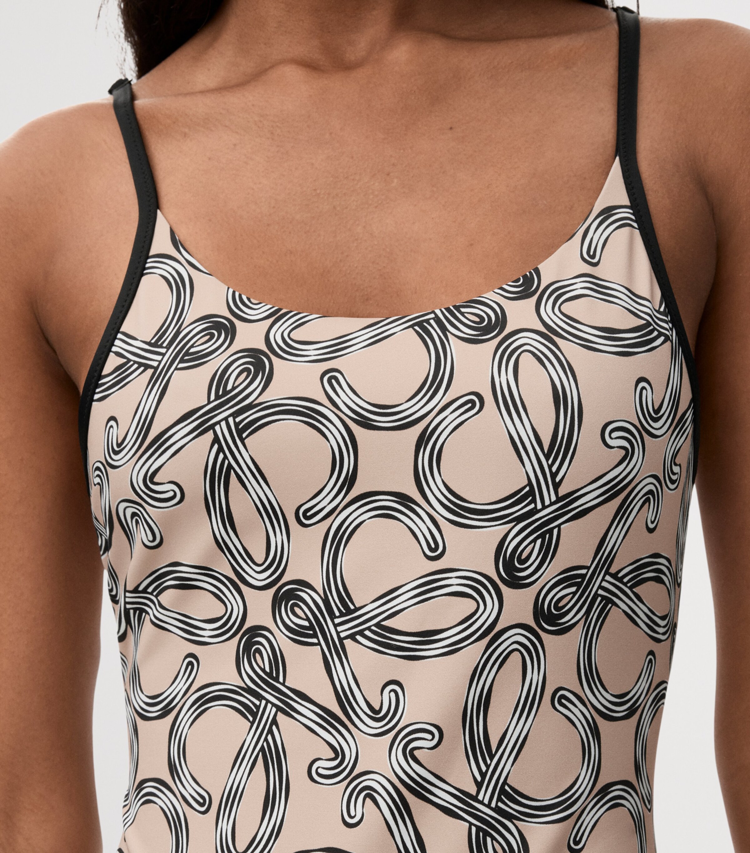 LOEWE Womens x Paula's Ibiza Anagram Swimsuit Beige/black Image 6