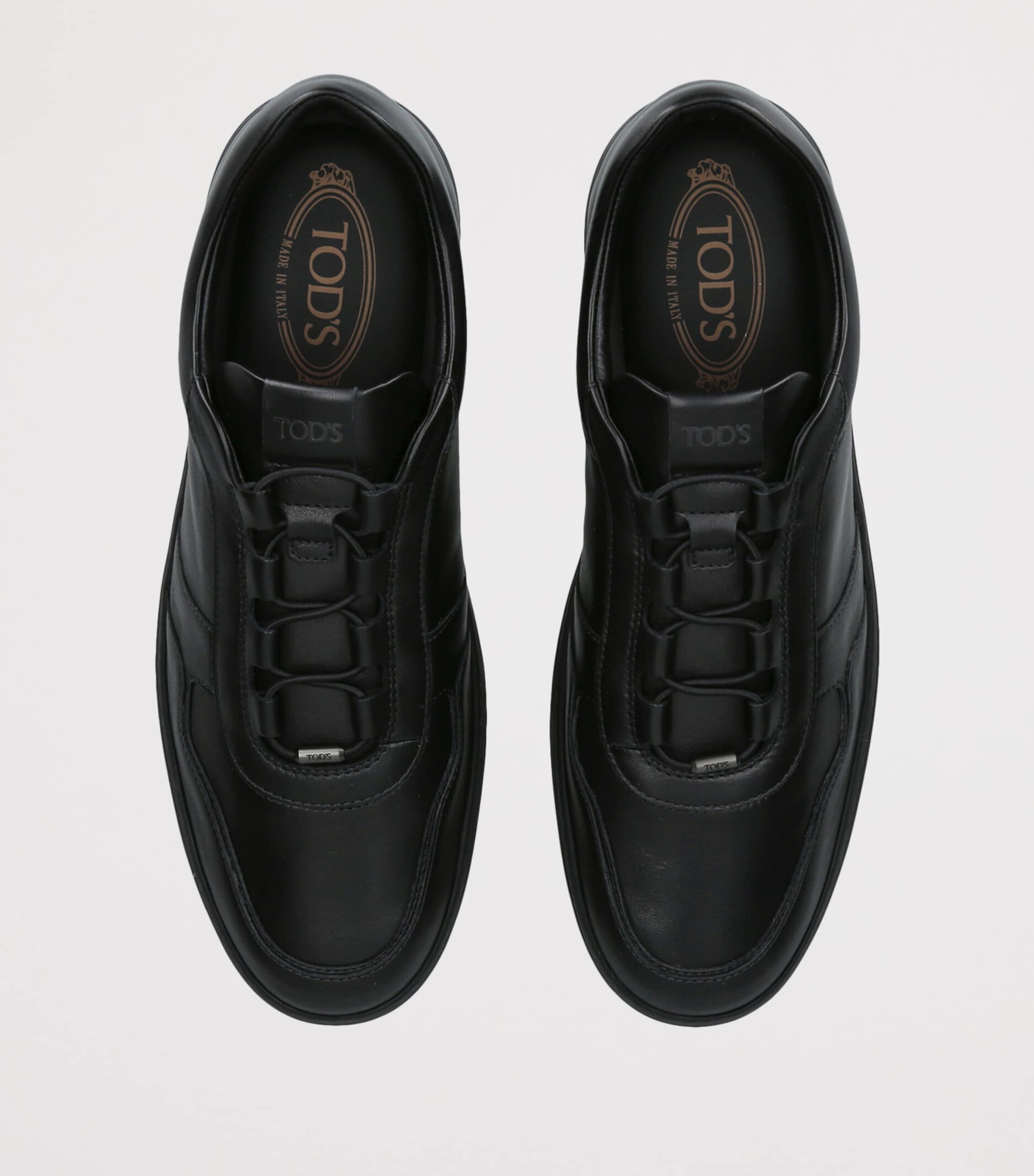 Tod's Leather Elastic Cassetta Sneakers Black Image 3