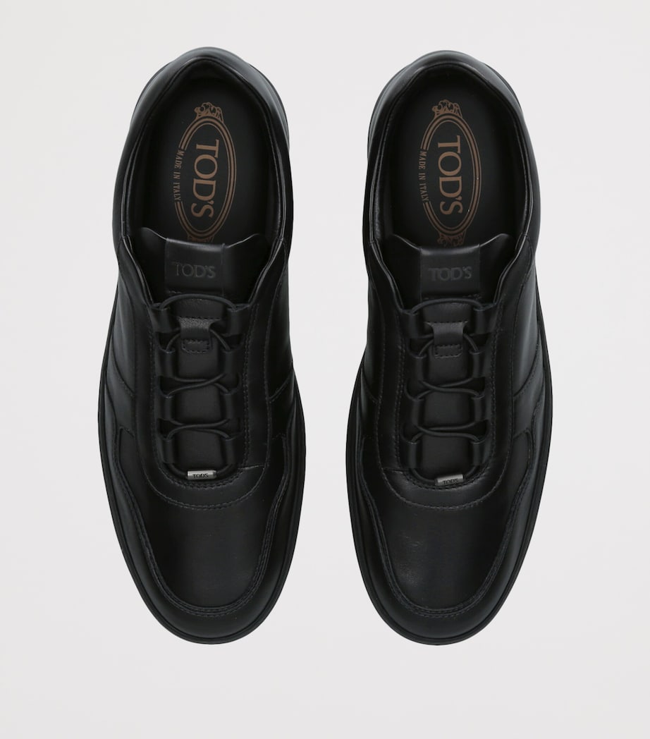 Tod's Leather Elastic Cassetta Sneakers Black Image 3