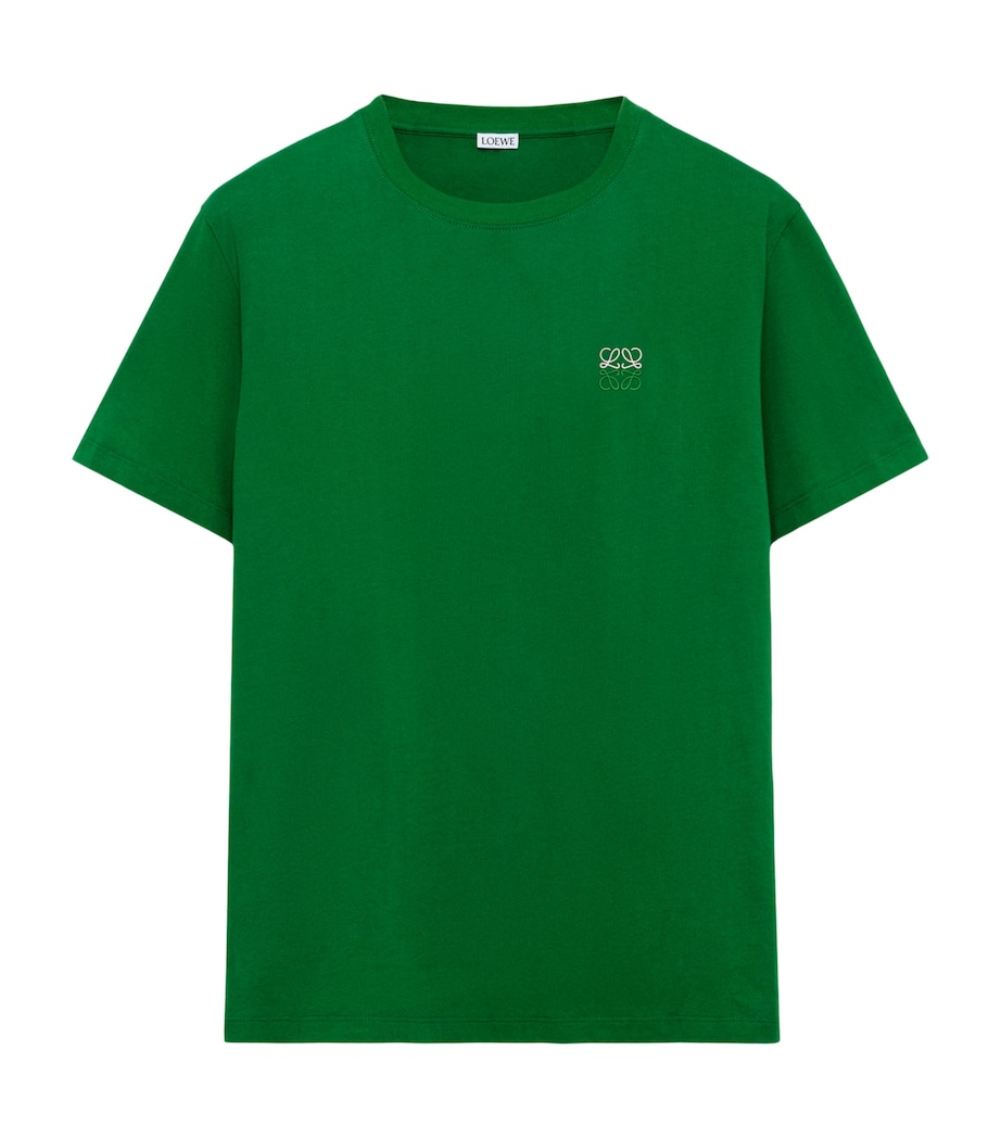 LOEWE Mens Cotton Anagram T-Shirt Green Image 1