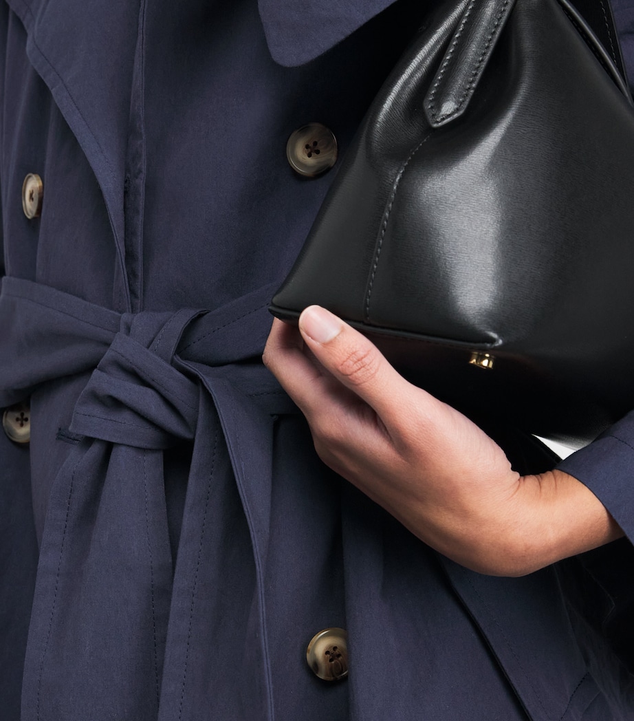 Stylein Womens Cotton-Blend Siena Trench Coat Midnight Image 3