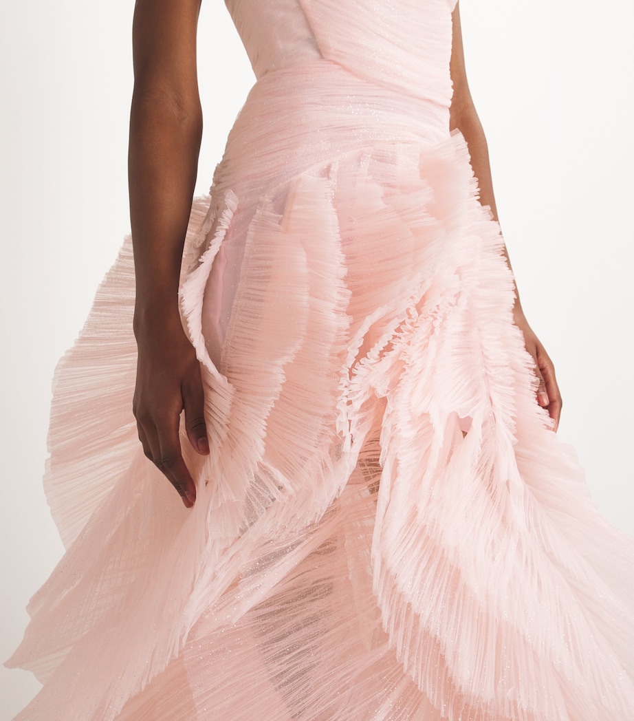 Maria Lucia Hohan Womens Ceyda Gown Light Pink Glitter Image 6