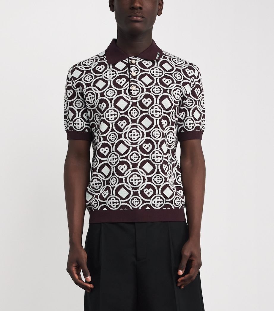Cotton Monogram Polo Shirt AUBERGINE Image 3