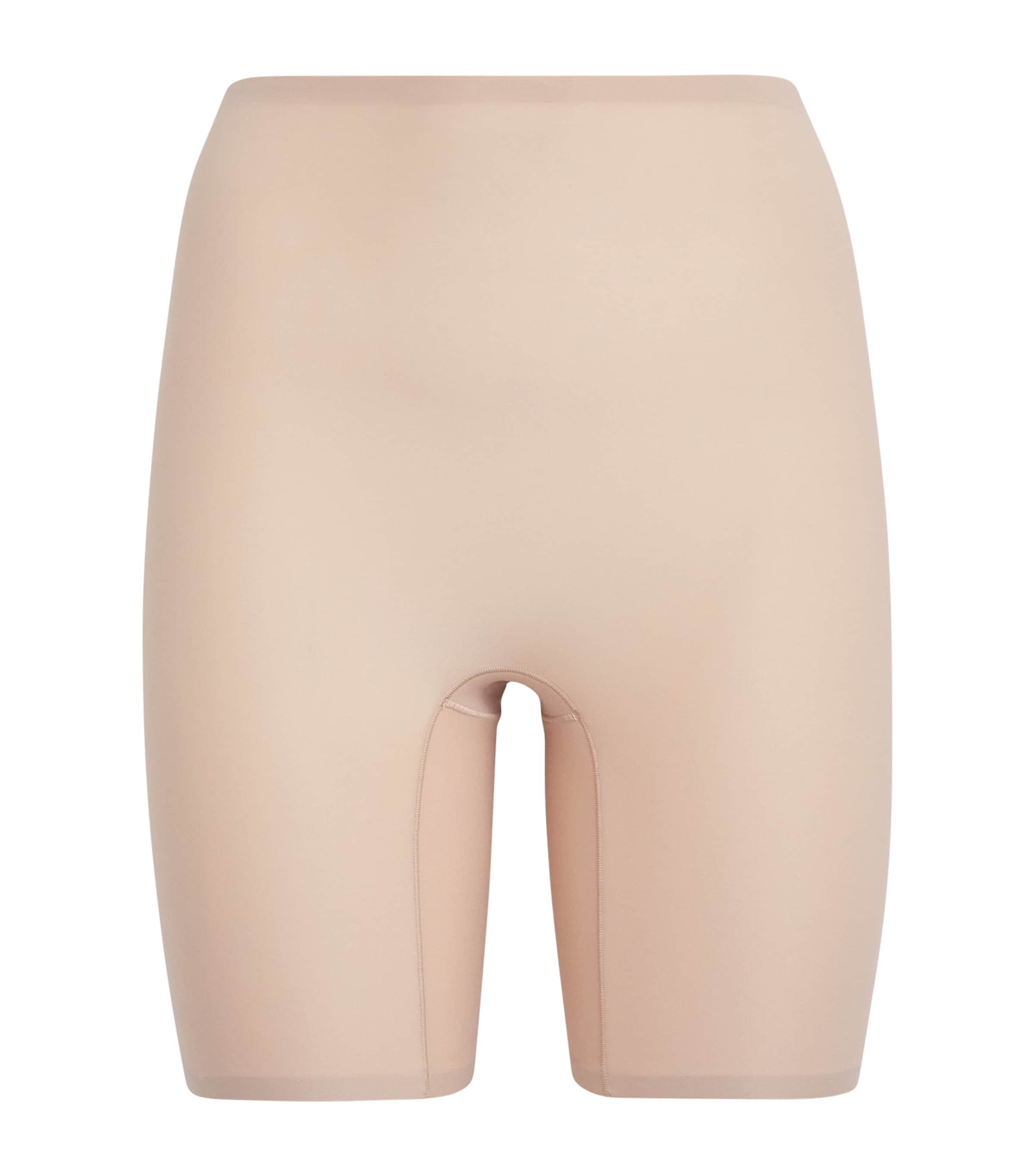 Shop Chantelle Softstretch Mid-thigh Shorts In Beige