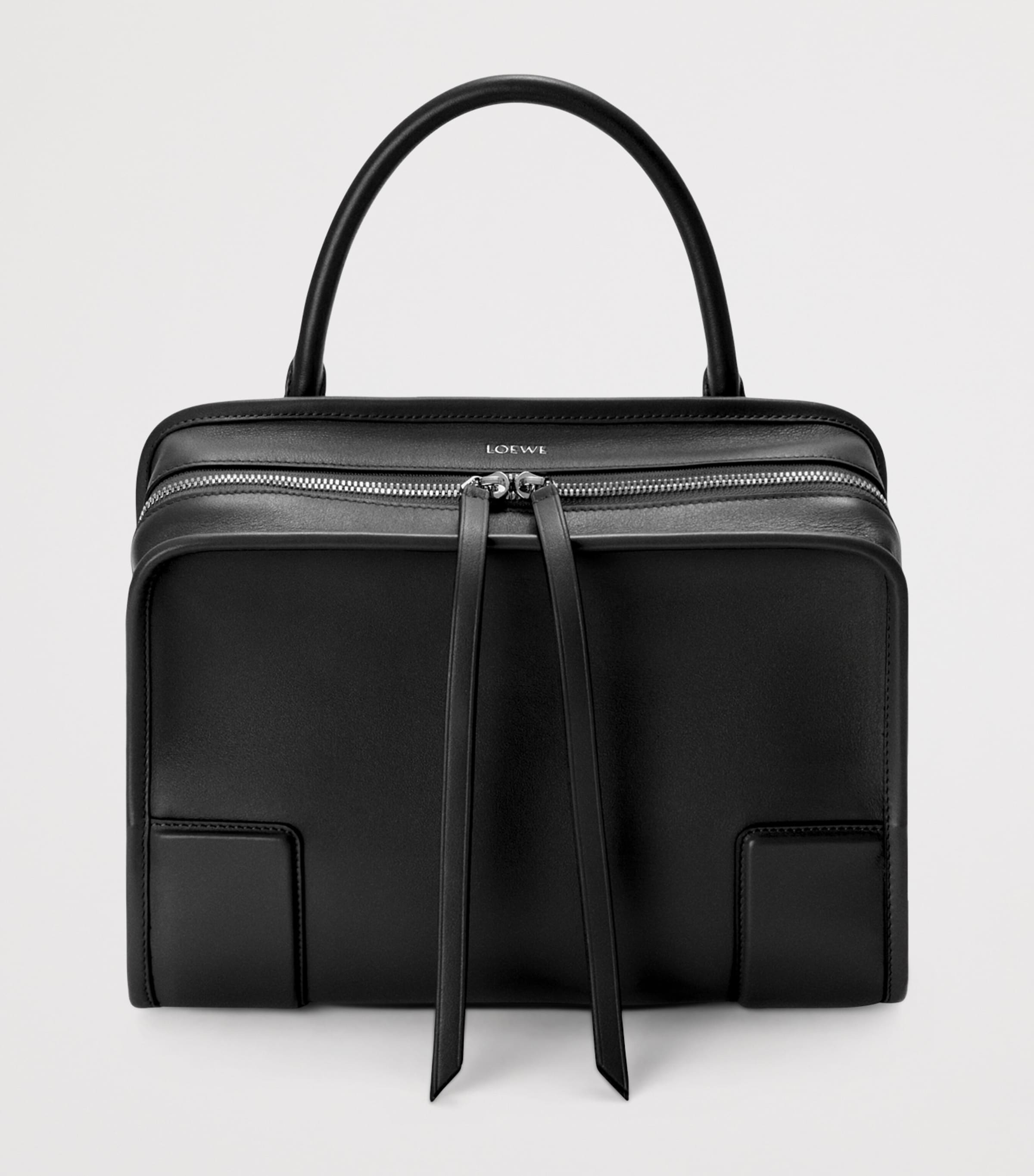 LOEWE Womens Medium Leather Amazona 180 Top-Handle Bag Black Image 9