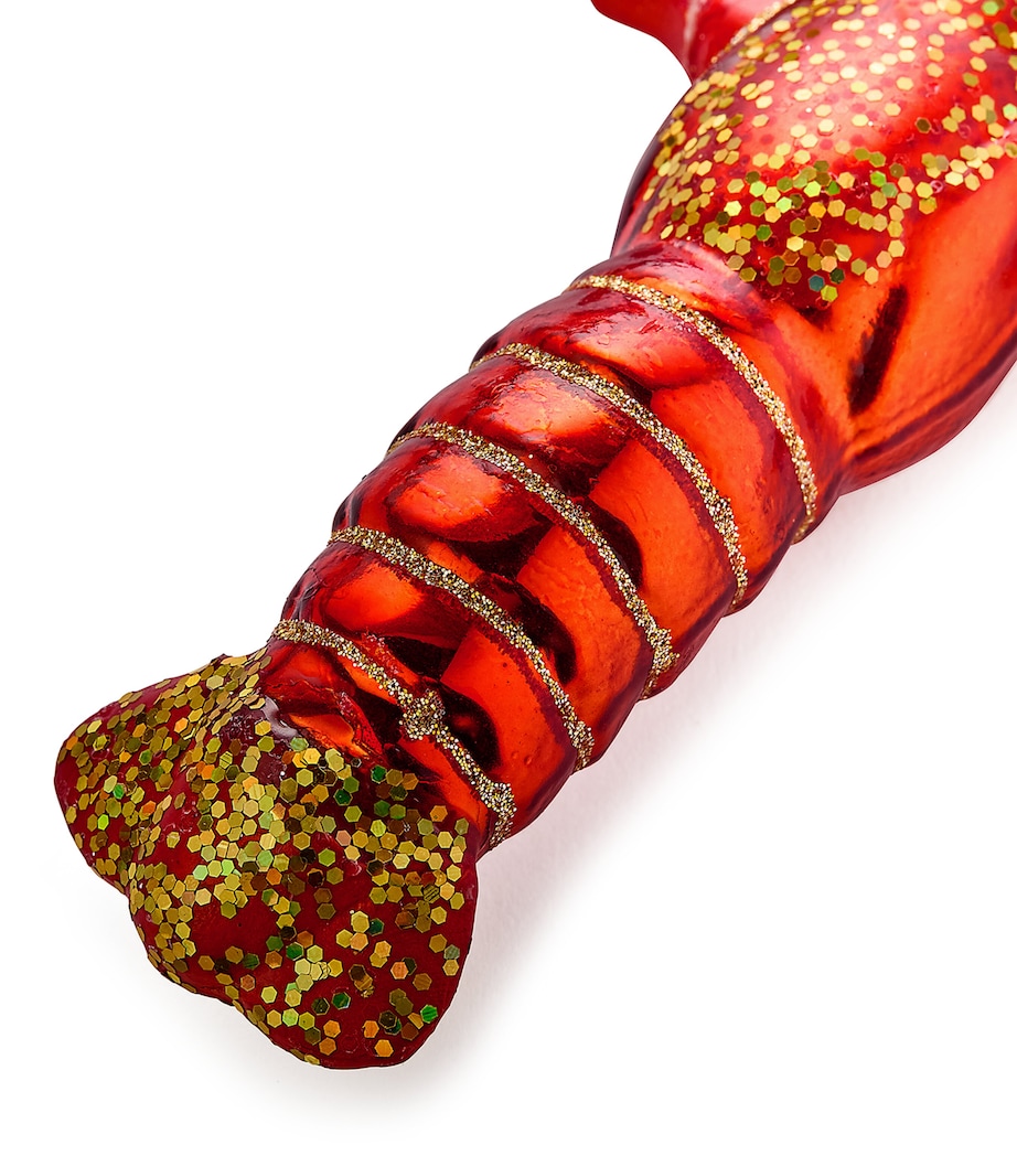 Harrods Glass Lobster Tree Decoration Red Image 2