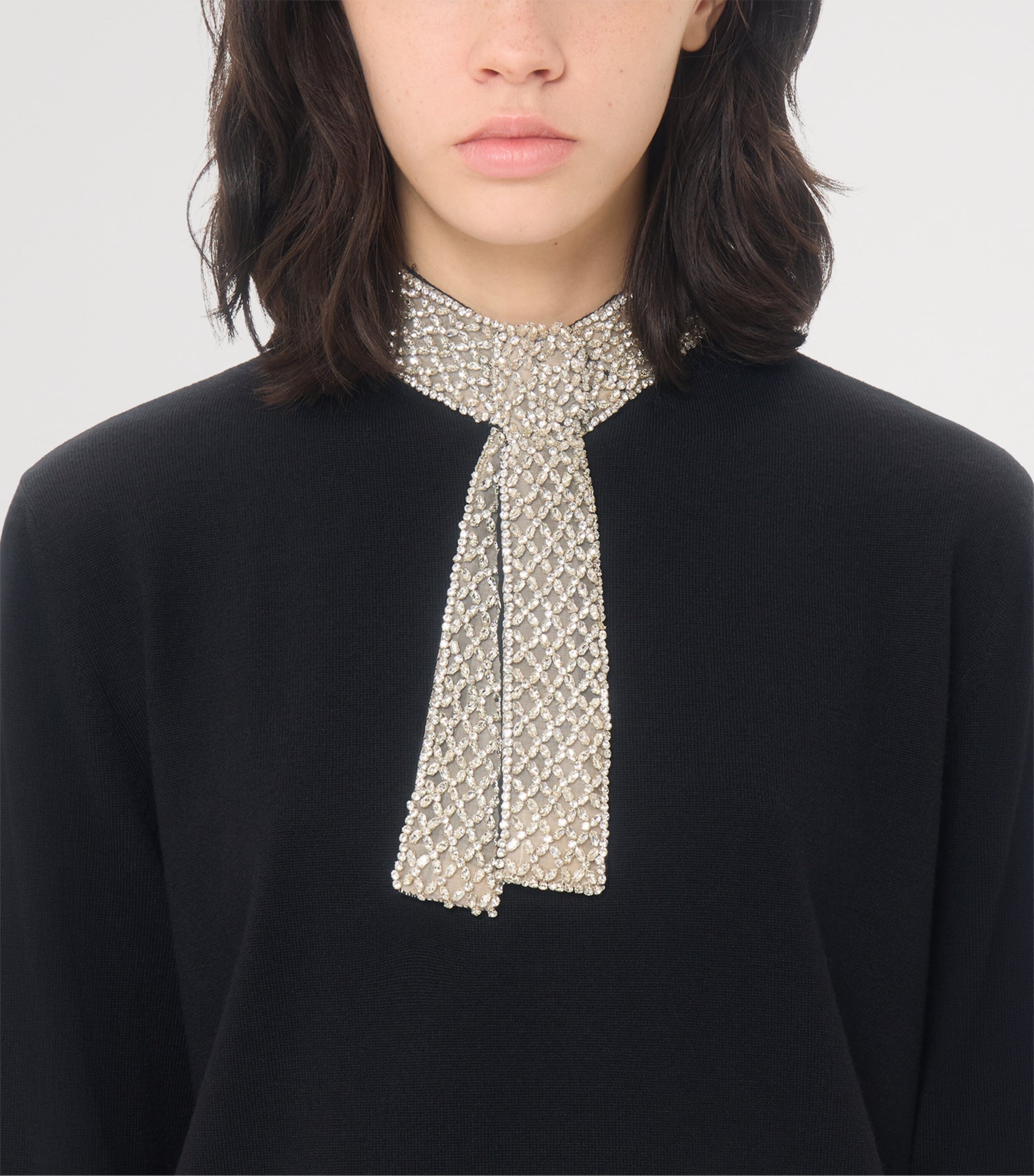 Valentino Womens Virgin Wool Embellished Sweater Image 6