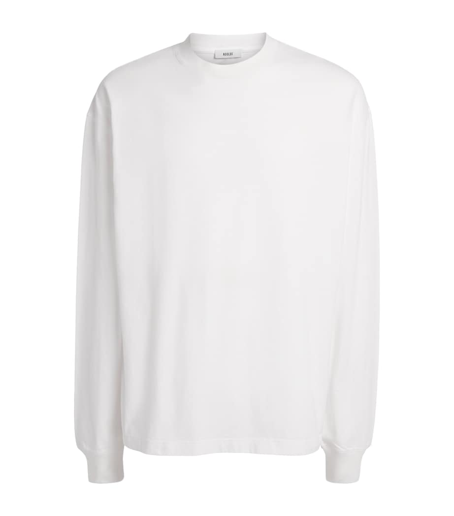 AGOLDE Mens Cotton Asha Long-Sleeve T-Shirt White Image 1