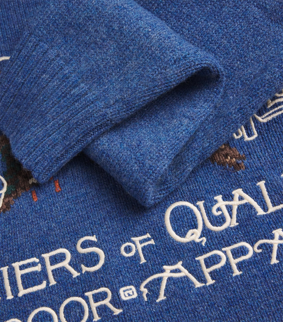 Wool-Cotton Polo Sportsman Sweater BLUE MULTI Image 5