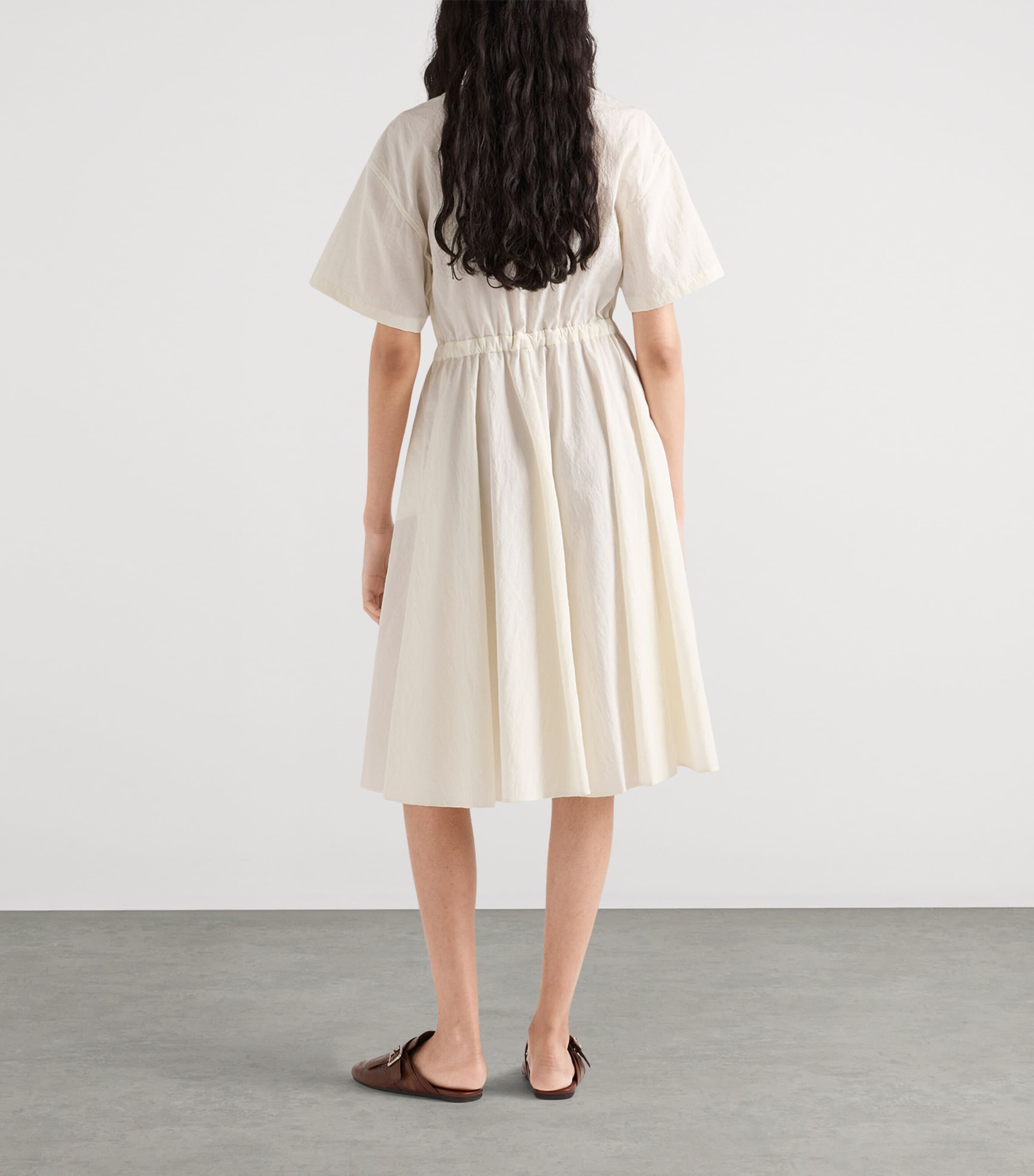 Prada Womens Cotton-Blend Technical Midi Dress Image 3