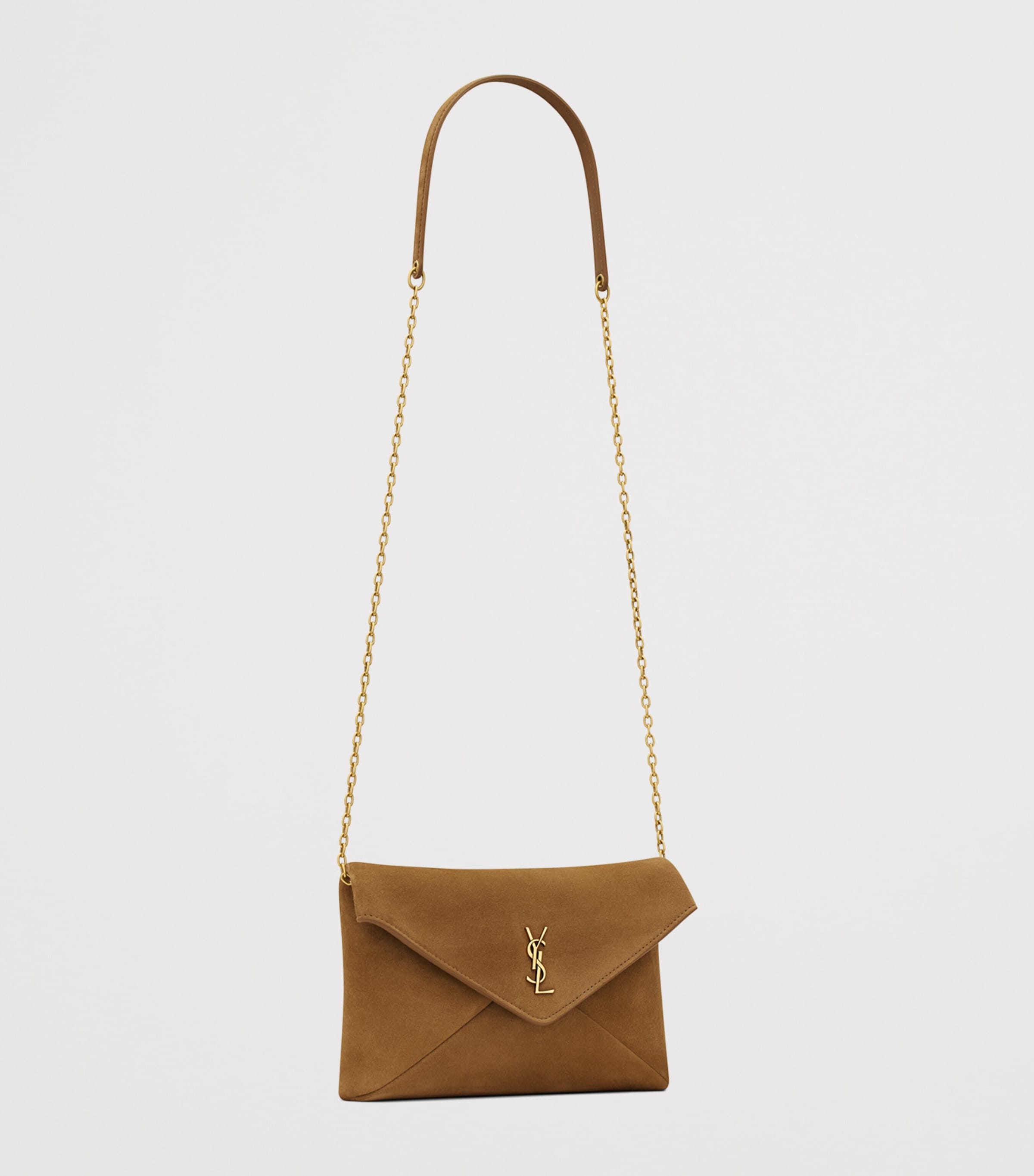 Saint Laurent Small Suede Cassandre Envelope Shoulder Bag Image 6