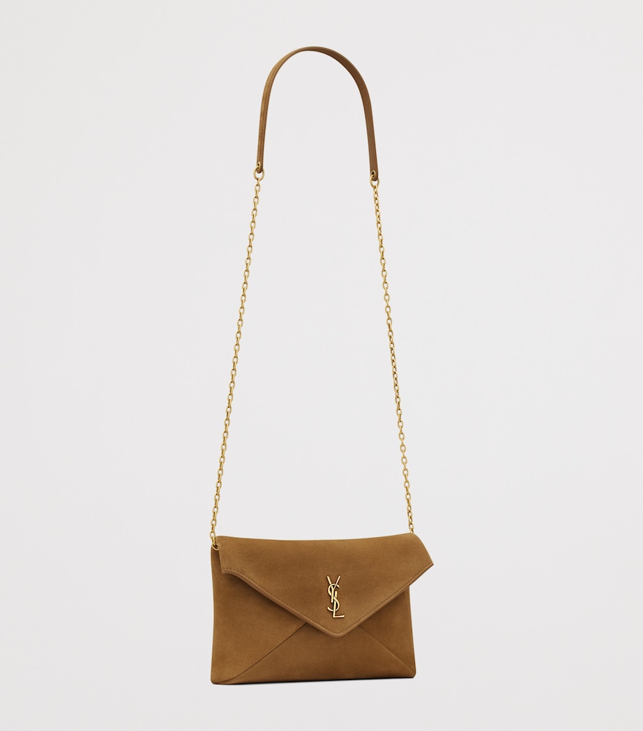 Saint Laurent Small Suede Cassandre Envelope Shoulder Bag Image 6
