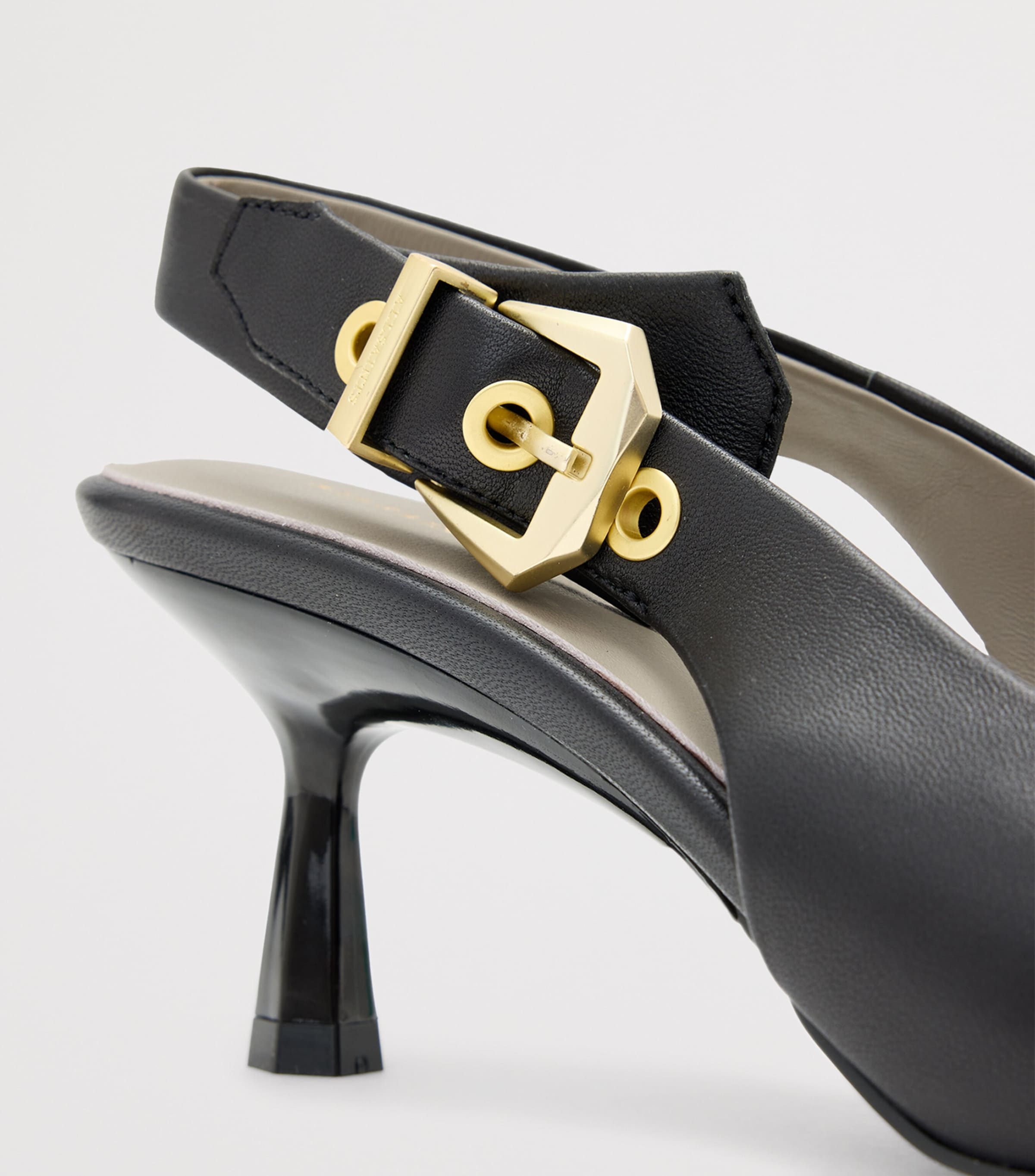 Leather Idyia Slingback Pumps 20 BLACK Image 5