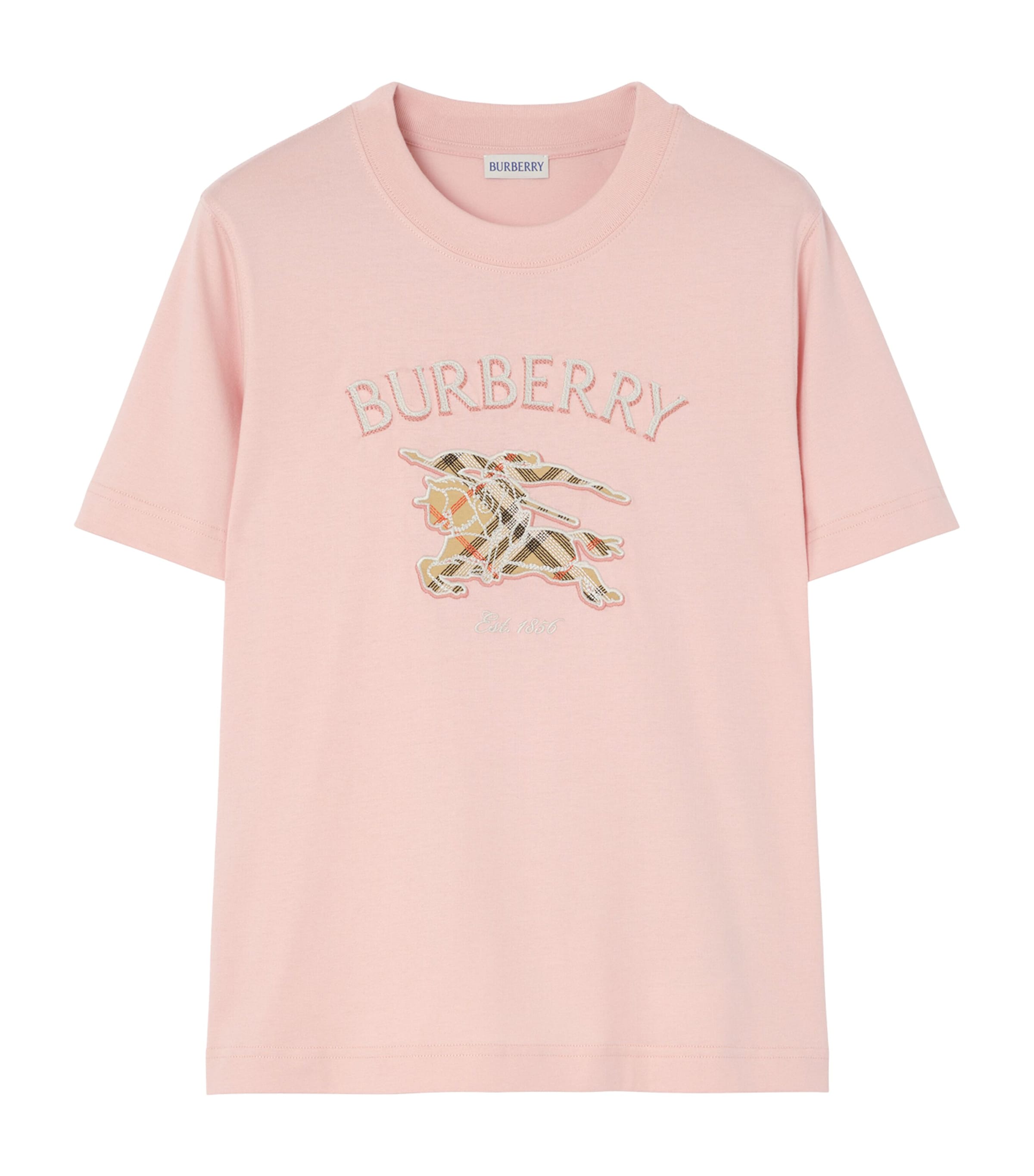 Burberry Womens Cotton Check EKD T-Shirt Bouquet Image 1
