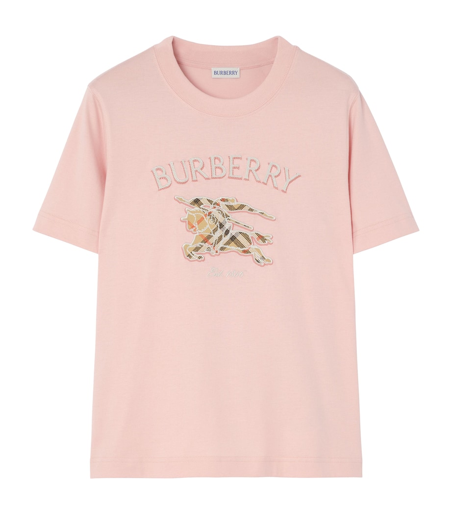 Burberry Womens Cotton Check EKD T-Shirt Bouquet Image 1
