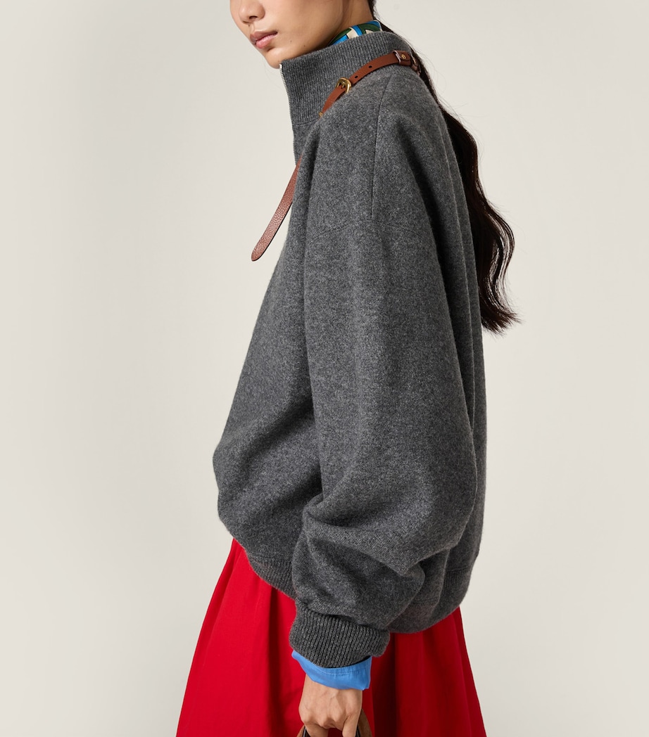 Miu Miu Womens Cashmere Logo Sweater Image 6