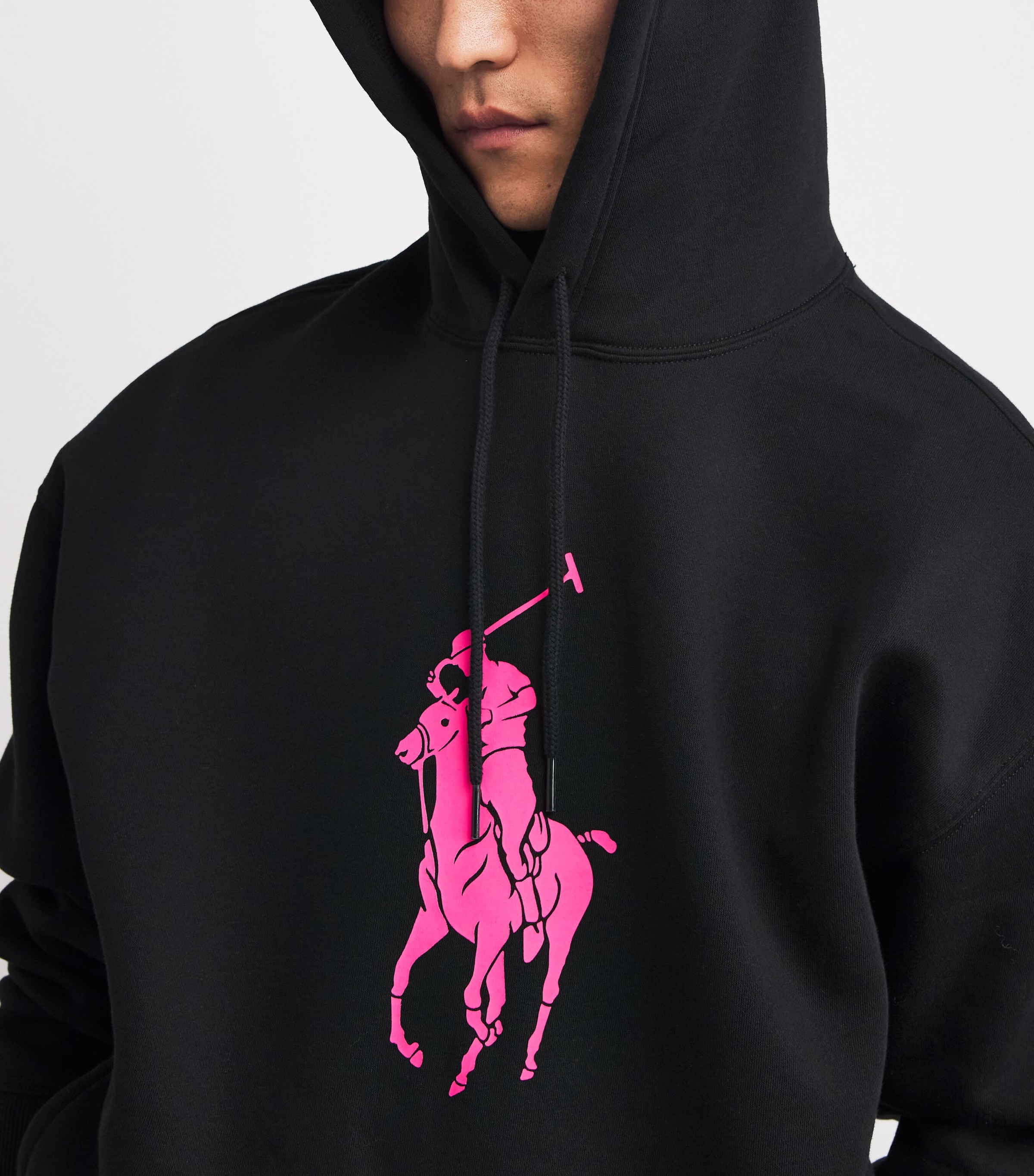 Polo Ralph Lauren Black Cotton-Blend Large Logo Hoodie | Harrods US