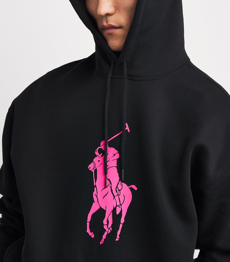 Cotton-Blend Large Logo Hoodie POLO BLACK Image 6