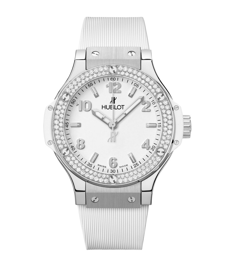 Stainless Steel and Diamond Big Bang Watch 38mm BLACK Image 1