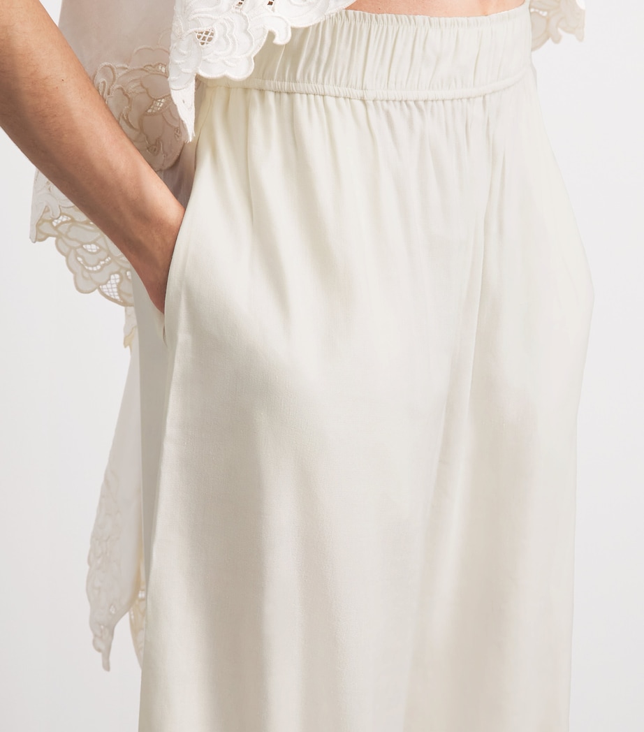 CAMILLA AND MARC Womens Linen-Blend Chara Wide-Leg Trousers Cream Mcrm Image 3