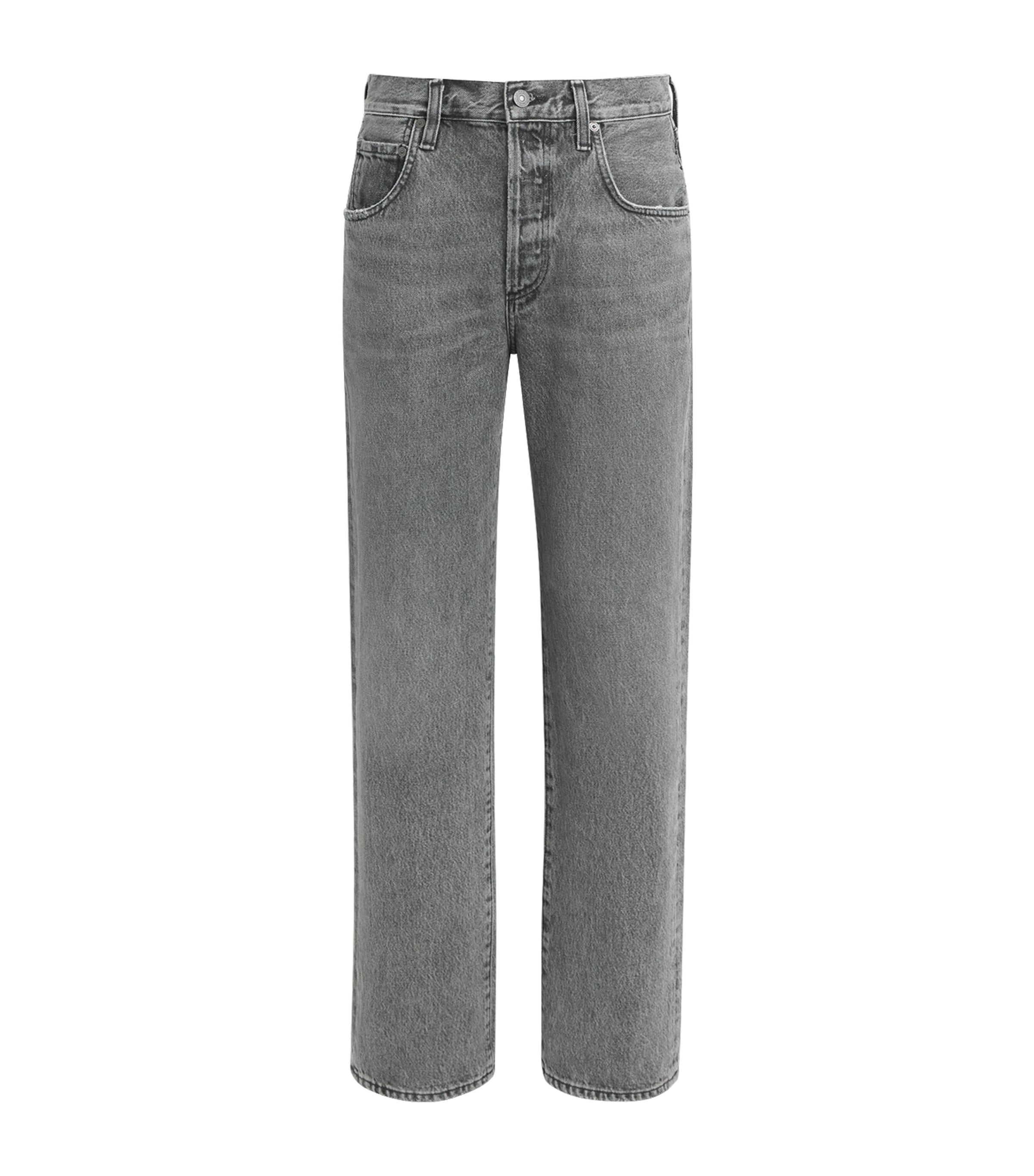 Citizens of Humanity Womens 90’s French High-Rise Straight Jeans Lumiere (washed Blk) Image 1