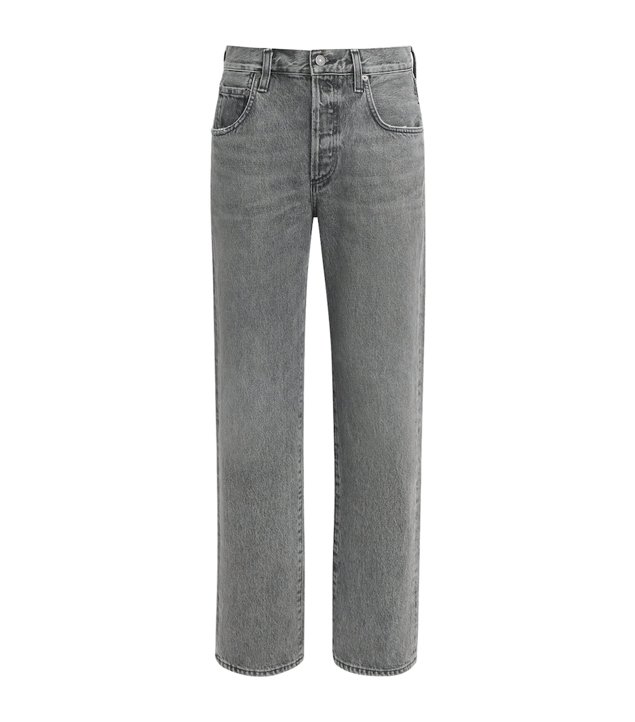 Citizens of Humanity Womens 90’s French High-Rise Straight Jeans Lumiere (washed Blk) Image 1