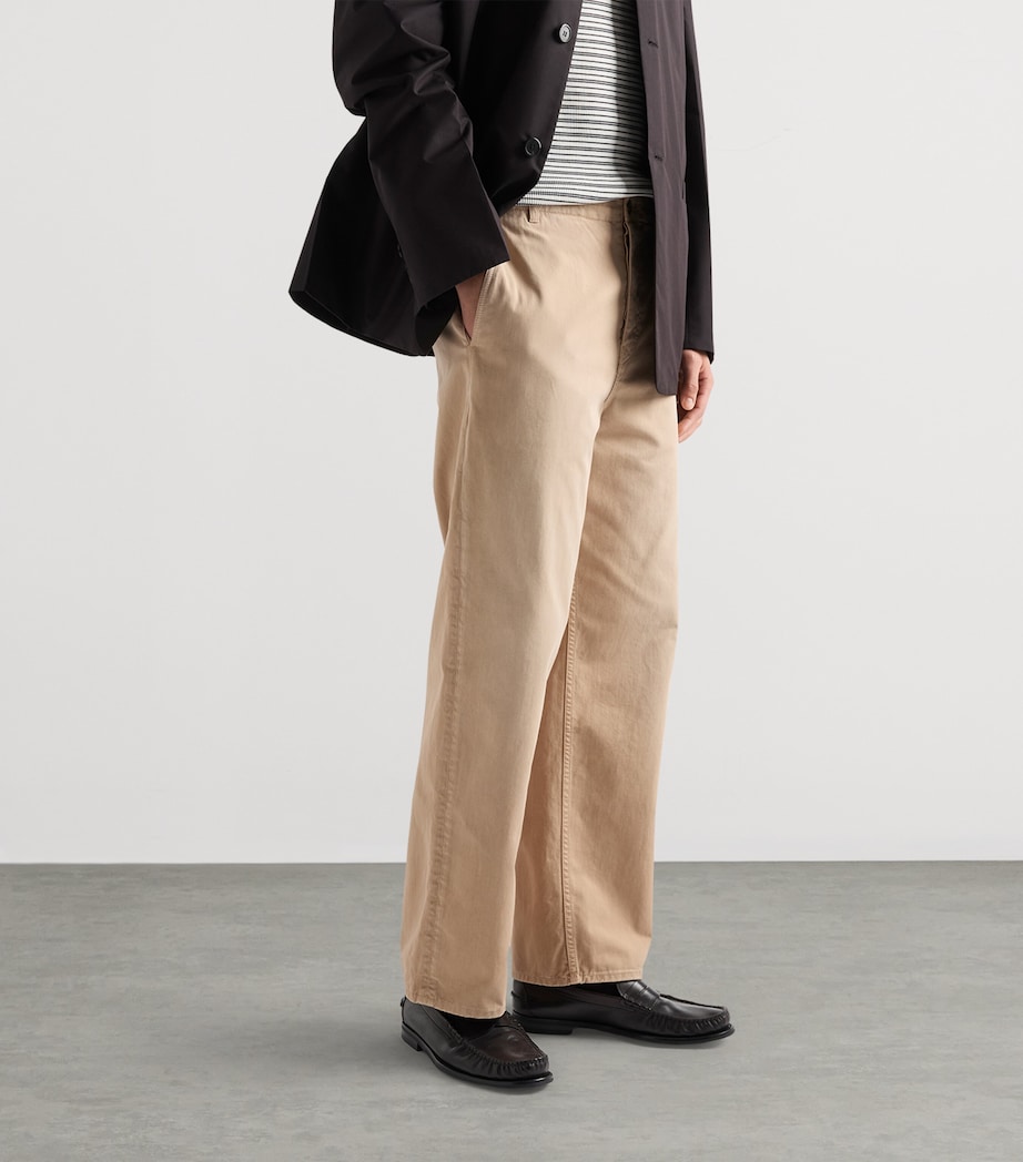 Prada Mens Cotton Gabardine Trousers Neutral Image 3