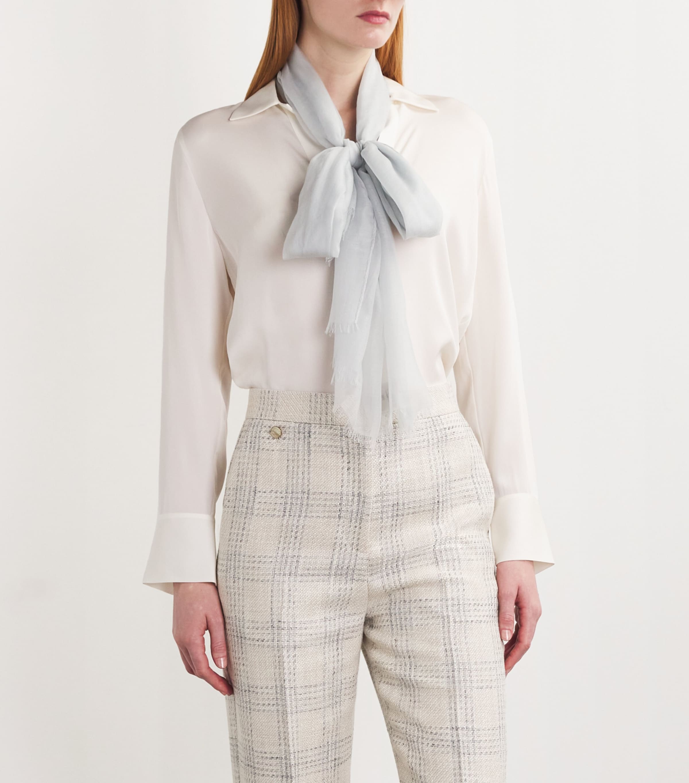 Agnona Womens Cashmere Scarf Sky Image 2