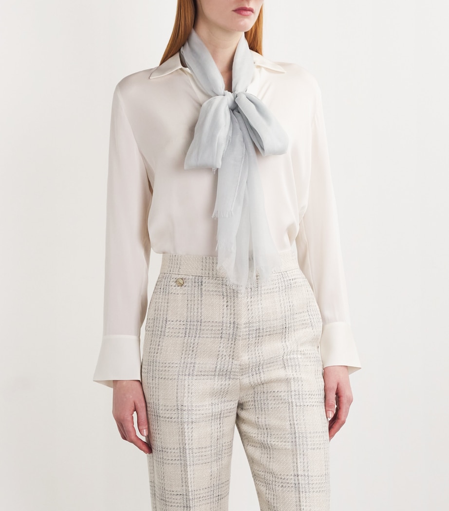 Agnona Womens Cashmere Scarf Sky Image 2