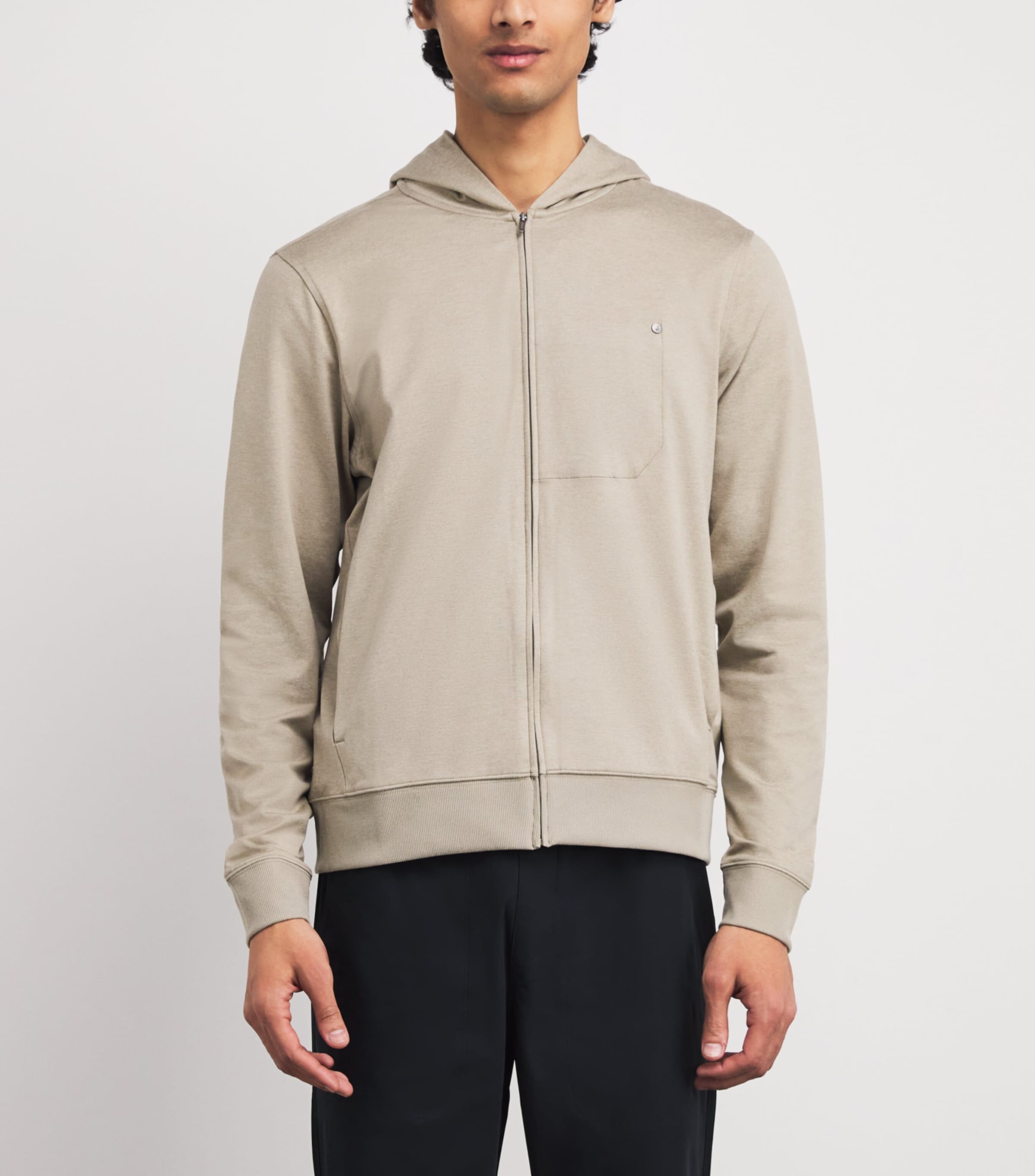 Zip-Up Ponto Hoodie HTF TRUFFLE HEATHER Image 3