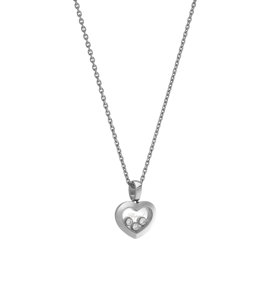 White Gold and Diamond Happy Diamonds Icons Pendant Necklace 18K WHITE GOLD Image 2