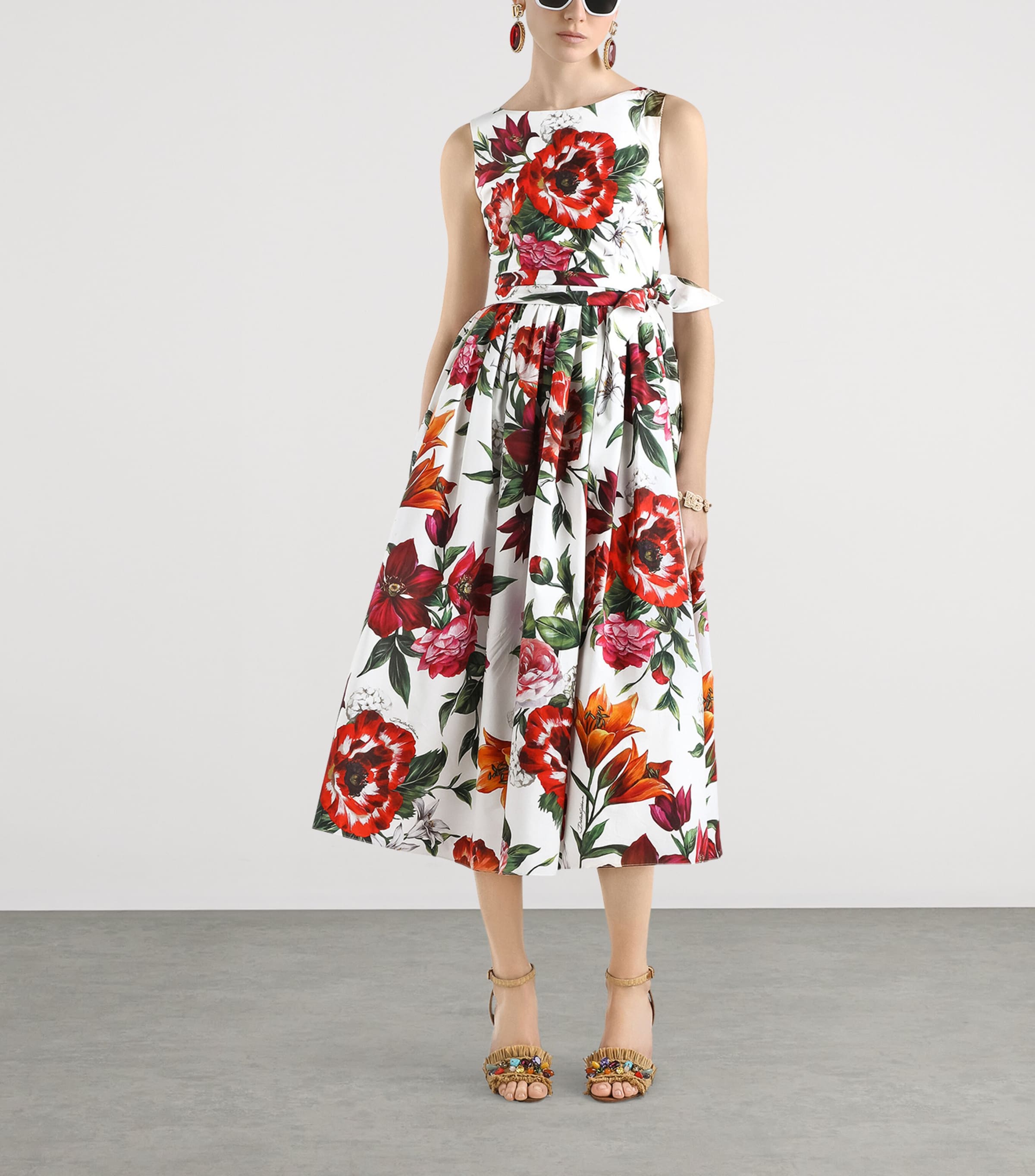 Cotton Floral Print Midi Dress HA5PB-ANEMONI Image 2