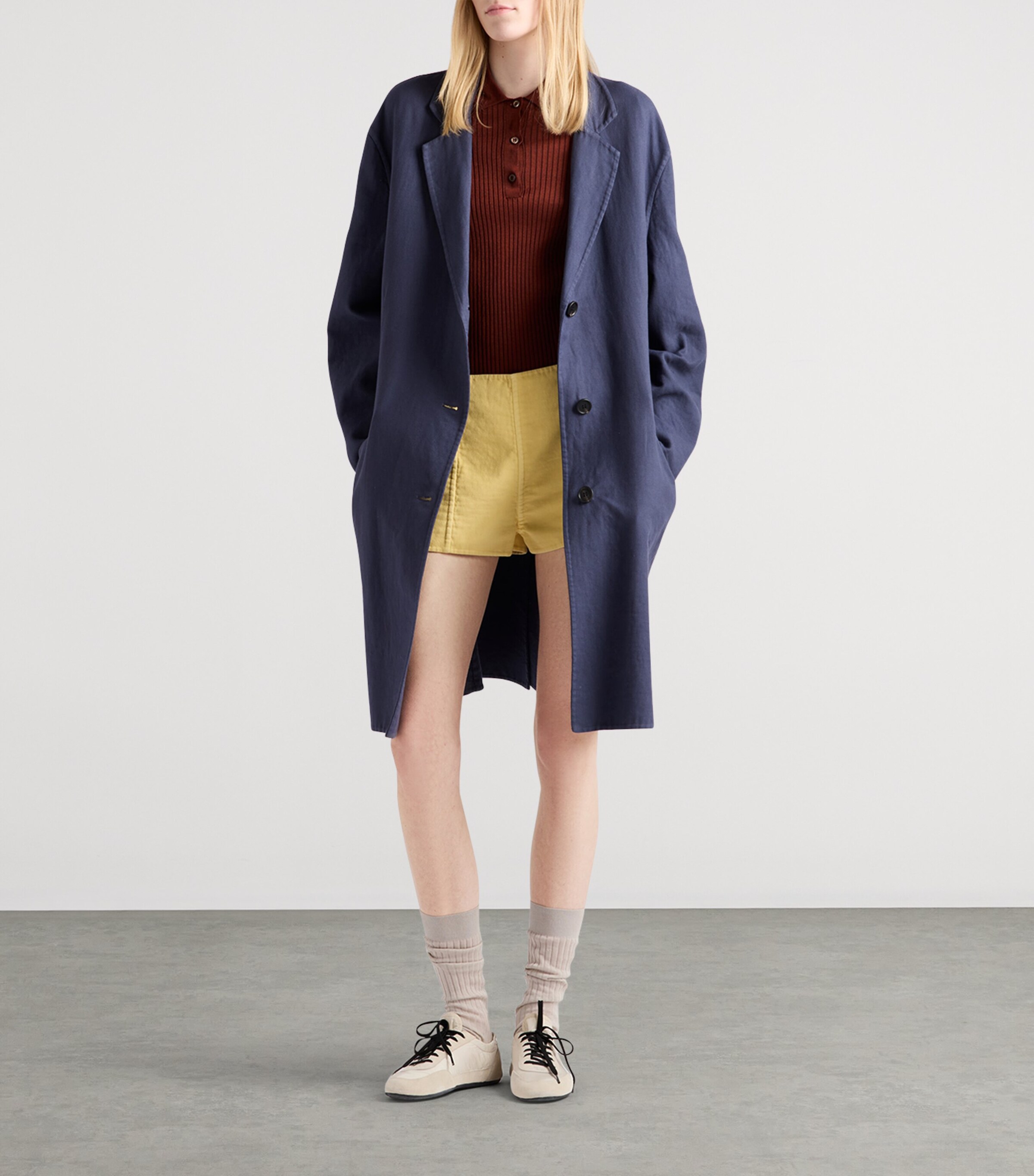 Cotton-Blend Polo Sweater F0033 Image 2