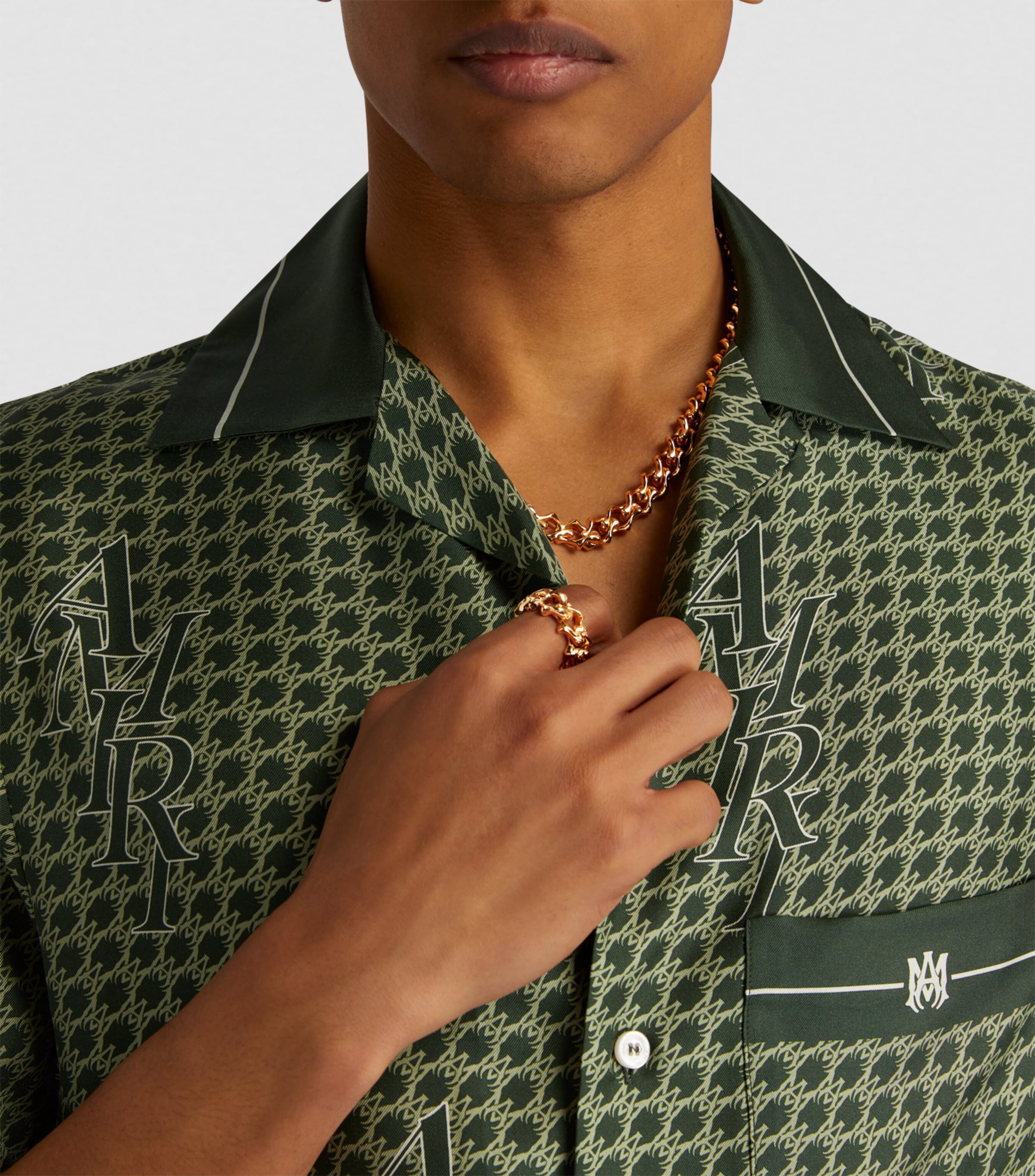 Gold-Plated Sterling Silver Arabesque Chain Ring GOLD Image 4