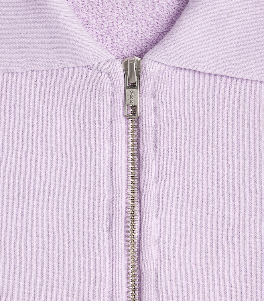 Cotton Pace Quarter-Zip Sweatshirt ASTER BRIGHT LILAC Image 6