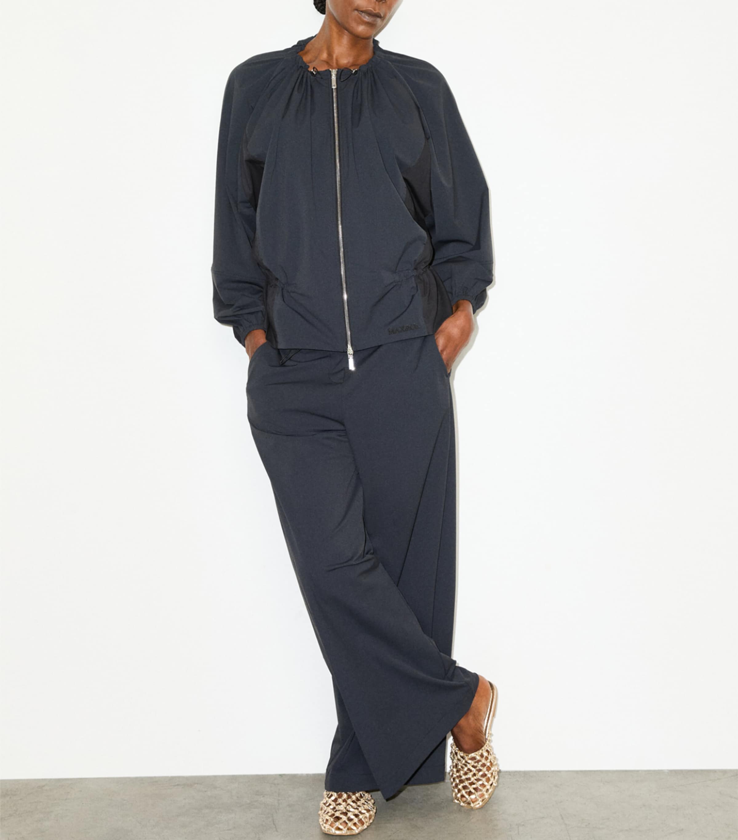 MAX&Co. Womens Technical Jersey Jacket Black Image 2