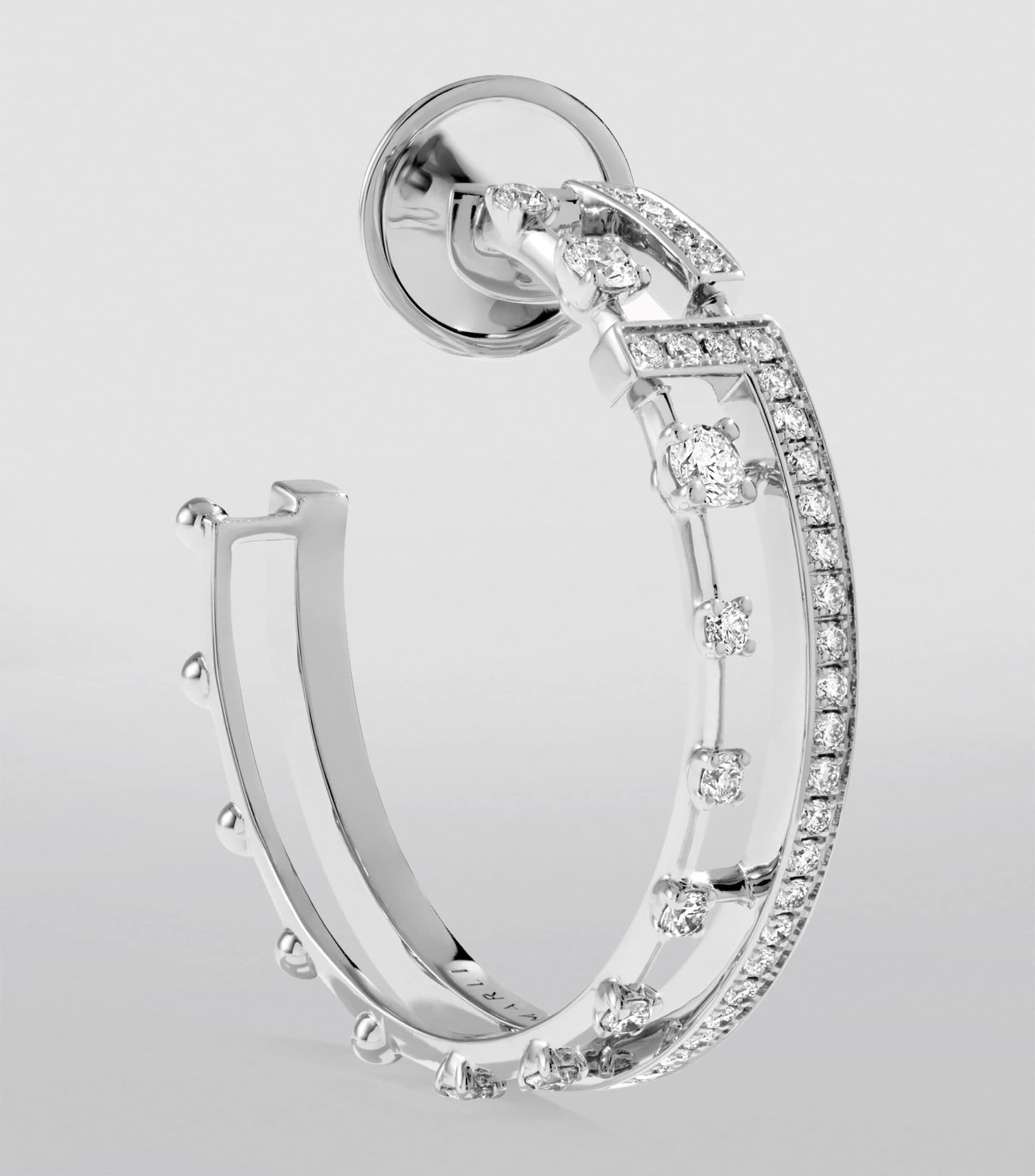 White Gold and Diamond Avenues Hoop Earrings WHITE GOLD Image 2