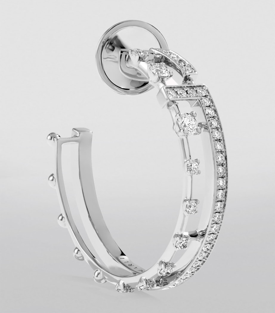 White Gold and Diamond Avenues Hoop Earrings WHITE GOLD Image 2