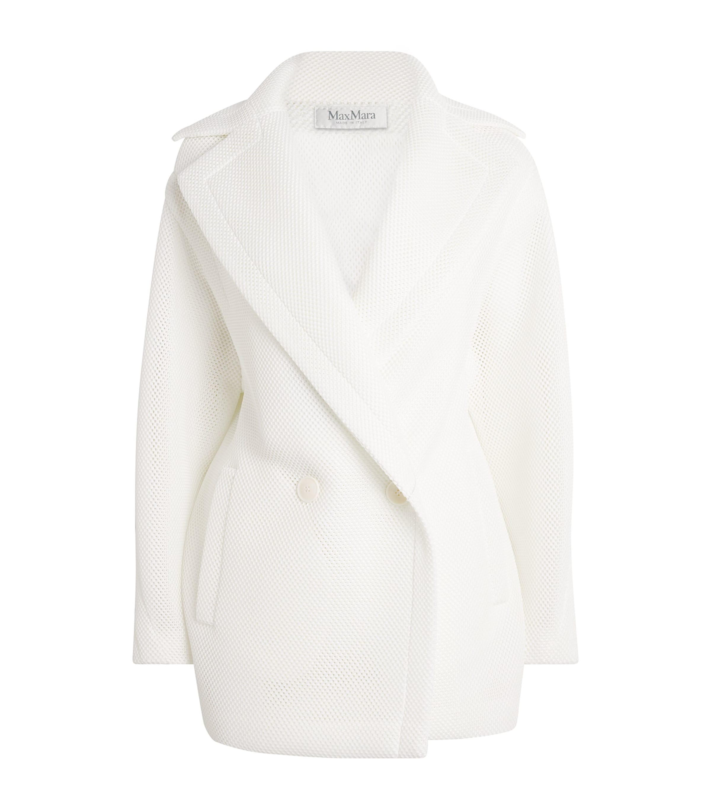 Max Mara Mesh Teddy Bear Coat In White