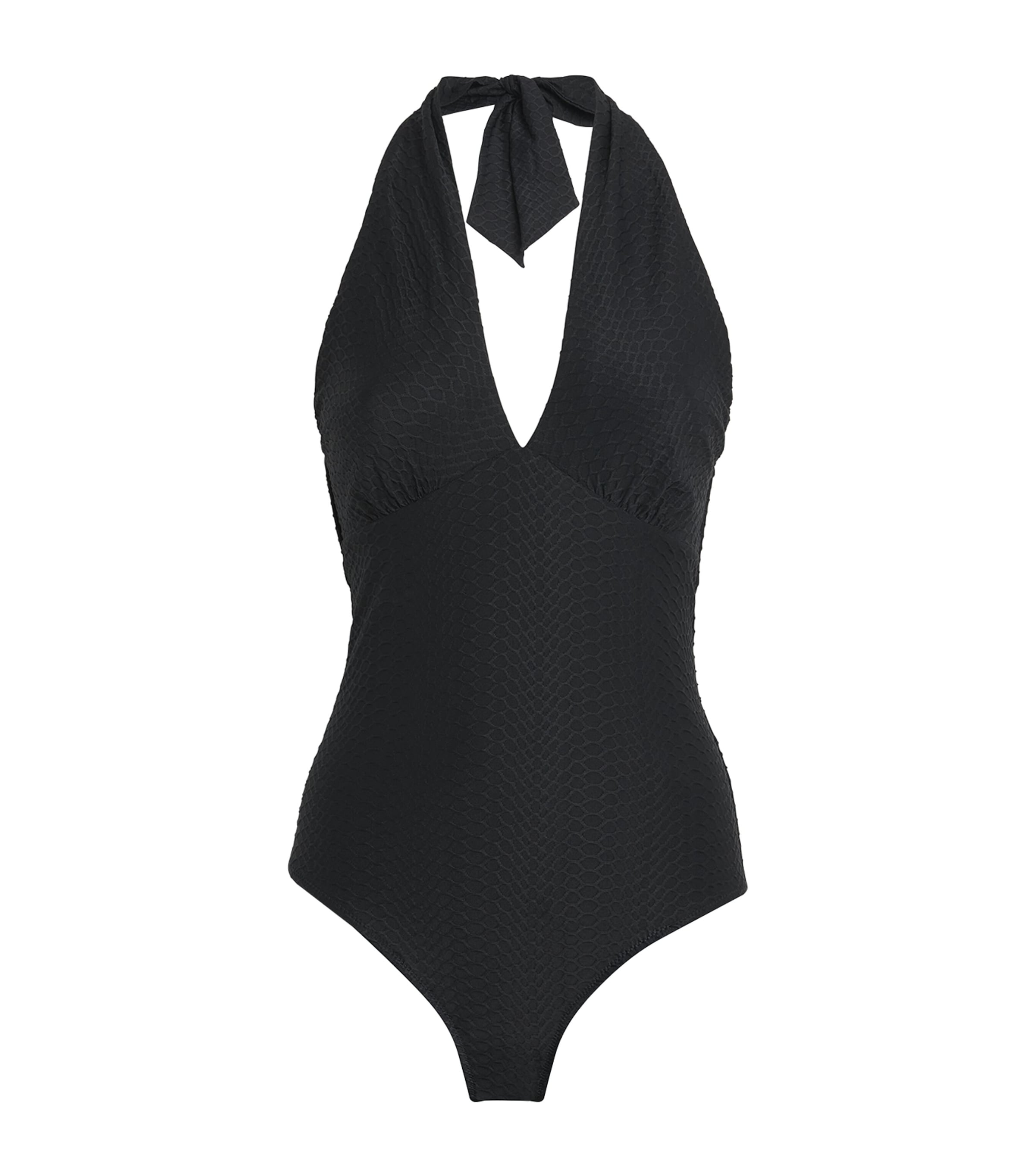 Heidi Klein Halterneck Meteora Swimsuit In Black