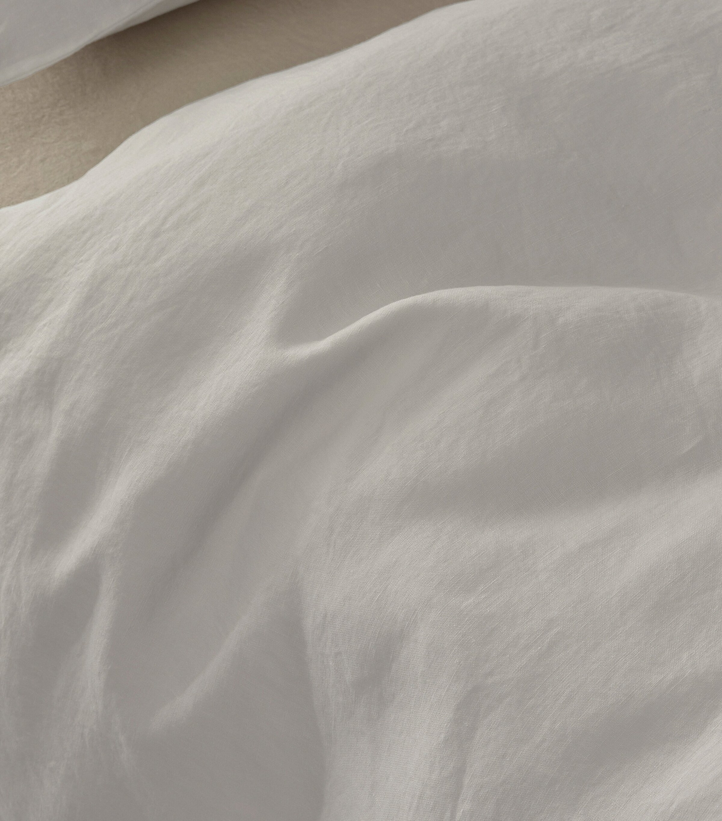 Society Limonta Linen Rem Super King Duvet Cover Set (260cm x 220cm) Bianco Image 2