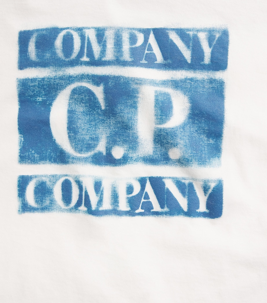 C.P. Company Mens Cotton Graffiti Logo T-Shirt Gauze White Image 6